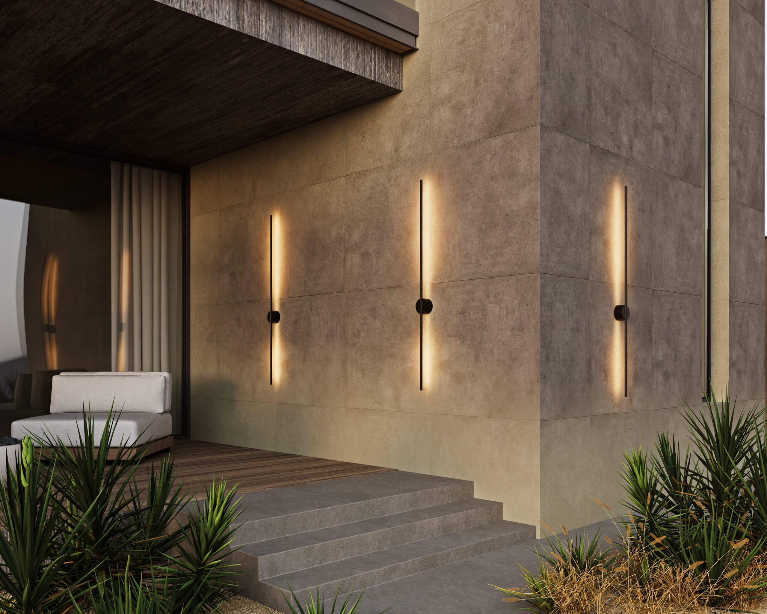 Open Box - DALS Lighting RWS48-CC-BK - Wall Sconces Outdoor Lighting