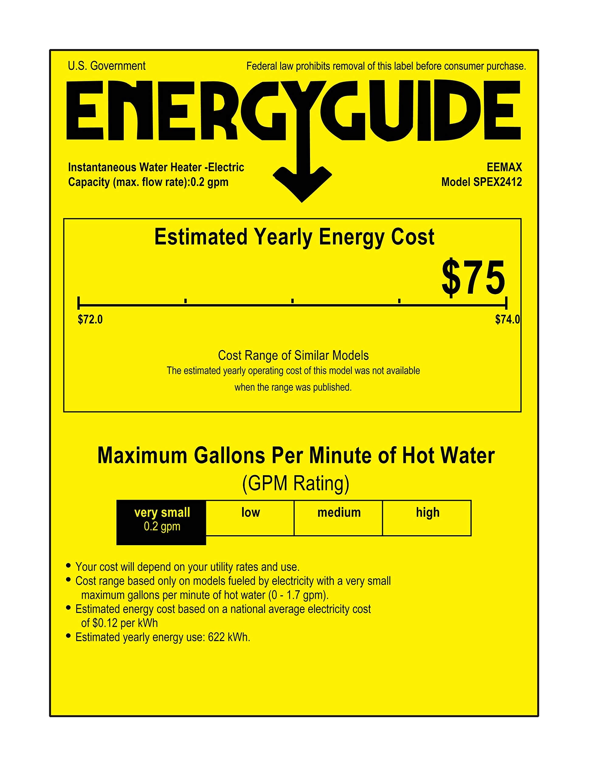Open Box - Eemax SPEX2412 - Point-Of-Use Tankless Water Heaters