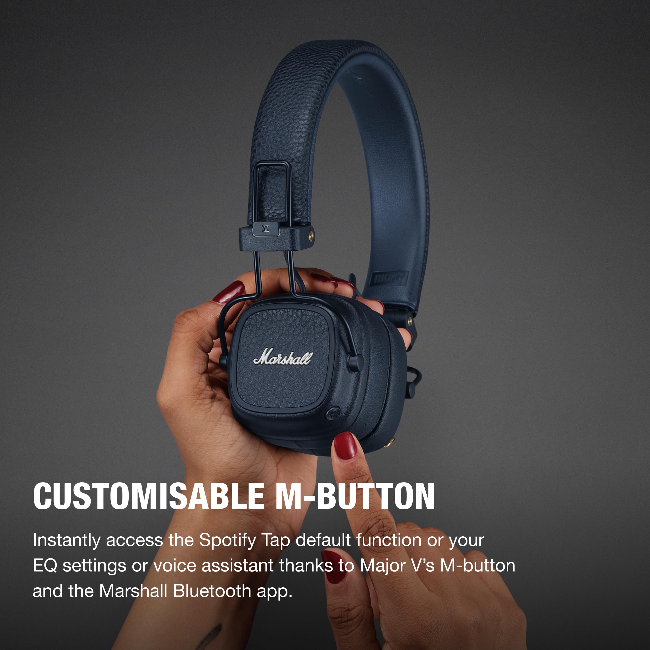 Certified Refurbished - Marshall Major V - Wireless On-Ear Bluetooth Headphones - Midnight Blue MarshallBullseye Deals