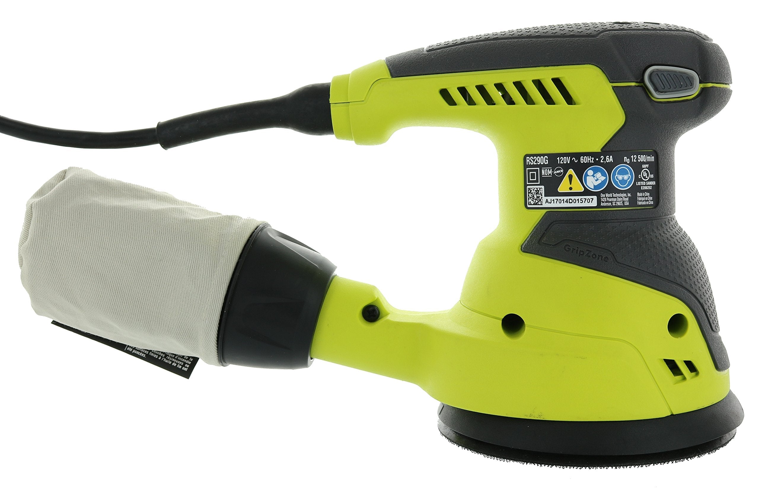 Open Box -  RYOBI RS290G 2.6 Amp Corded 5 in. Random Orbital Sander RyobiBullseye Deals