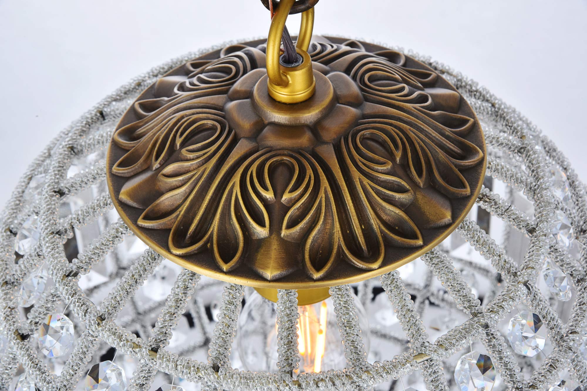 Open Box - Elegant Lighting 1205D12FG/RC Olivia 12" Wide Single Light Pendant from the Urban Classics Collection
