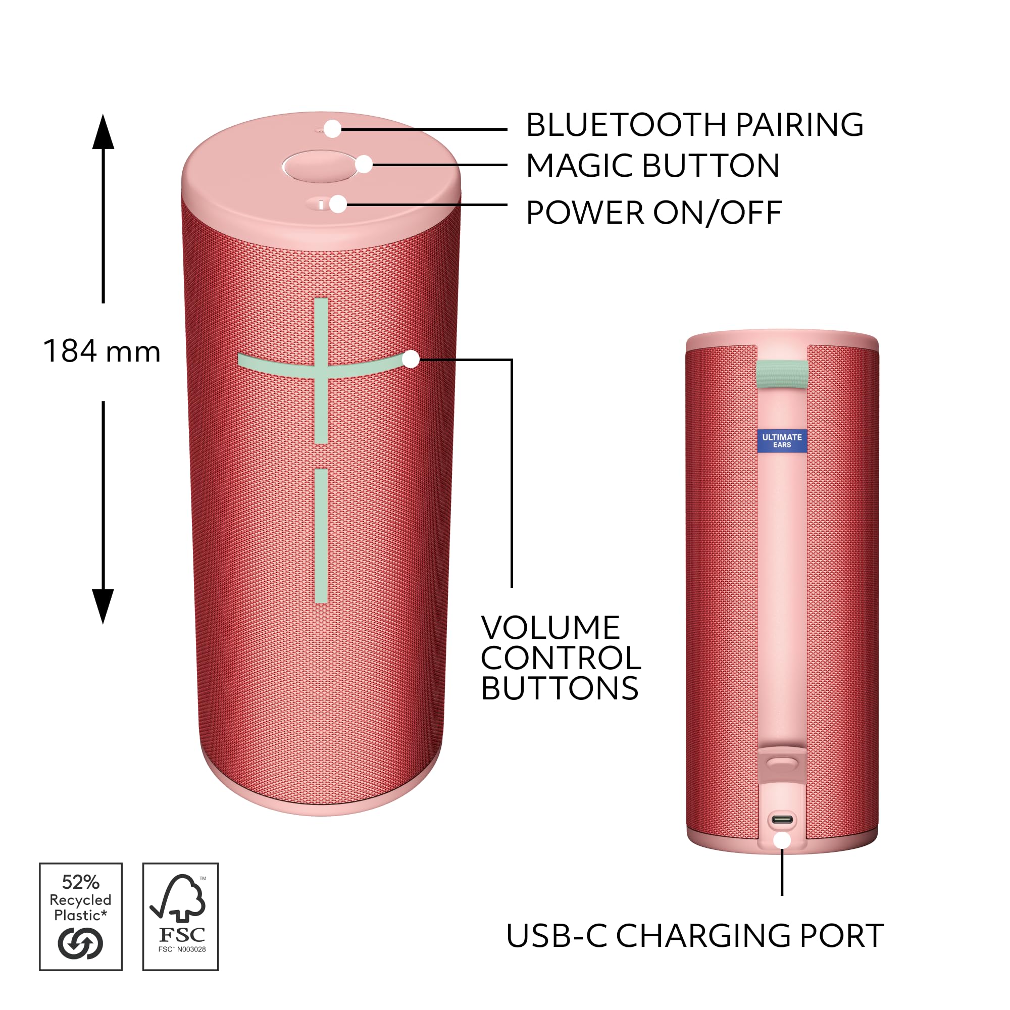 Certified Refurbished - BOOM 4 ï¿½ Raspberry Red
