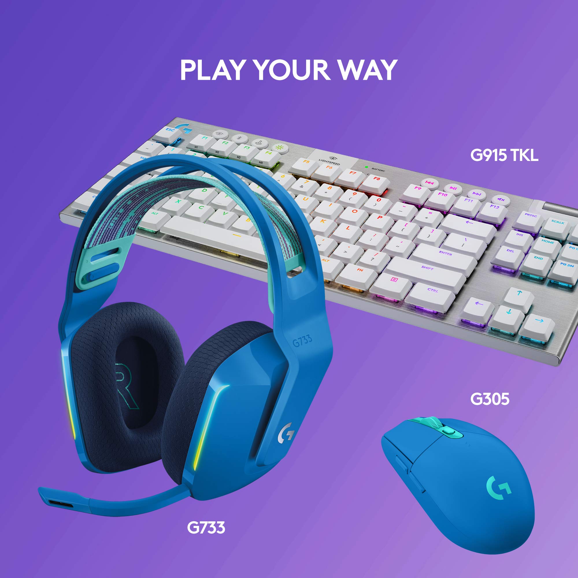 Refurbished - HEADSET PC-G733 LIGHTSPEED Wireless RGB Gaming Headset-BLUE-2.4GHZ- 981-000942