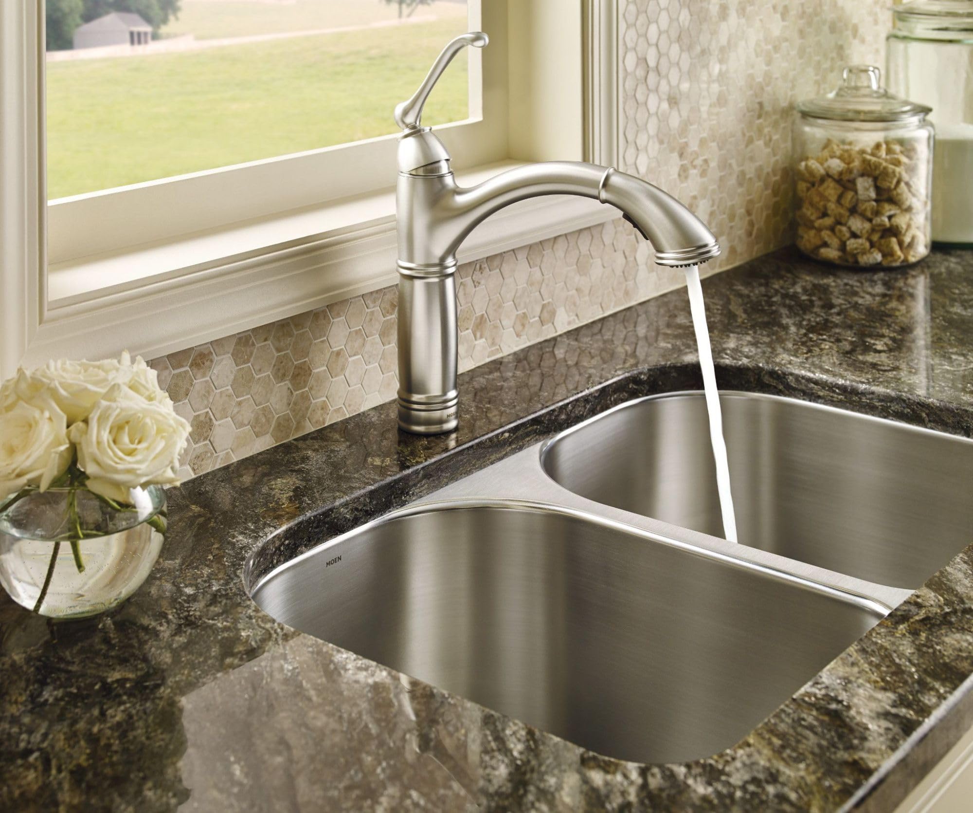 Open Box -  Moen Brantford Spot Resist Stainless One-Handle Pullout Kitchen Faucet MoenBullseye Deals