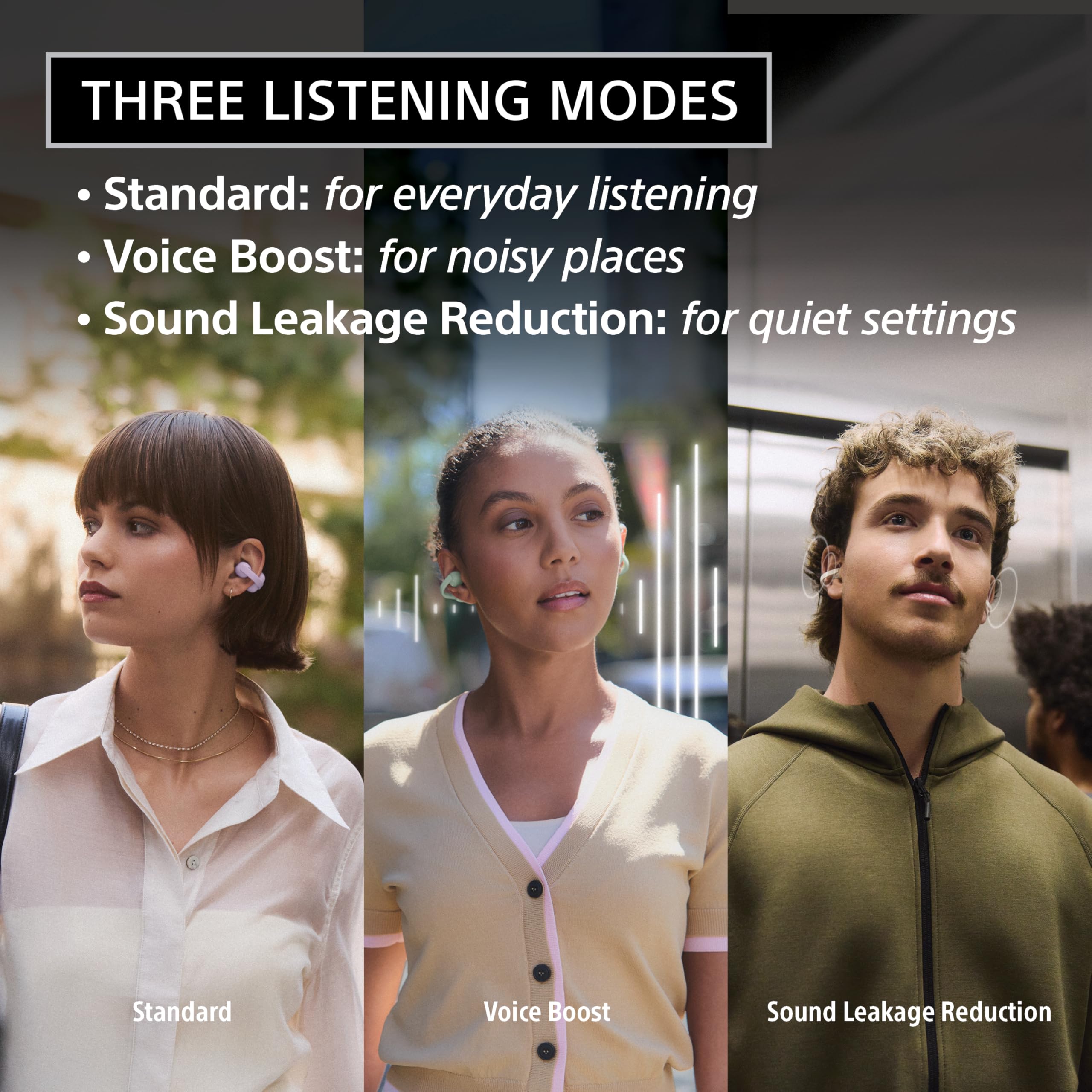 Certified Refurbished - Sony LinkBuds Clip Open Ear Wireless Headphones Clip-On Design Green