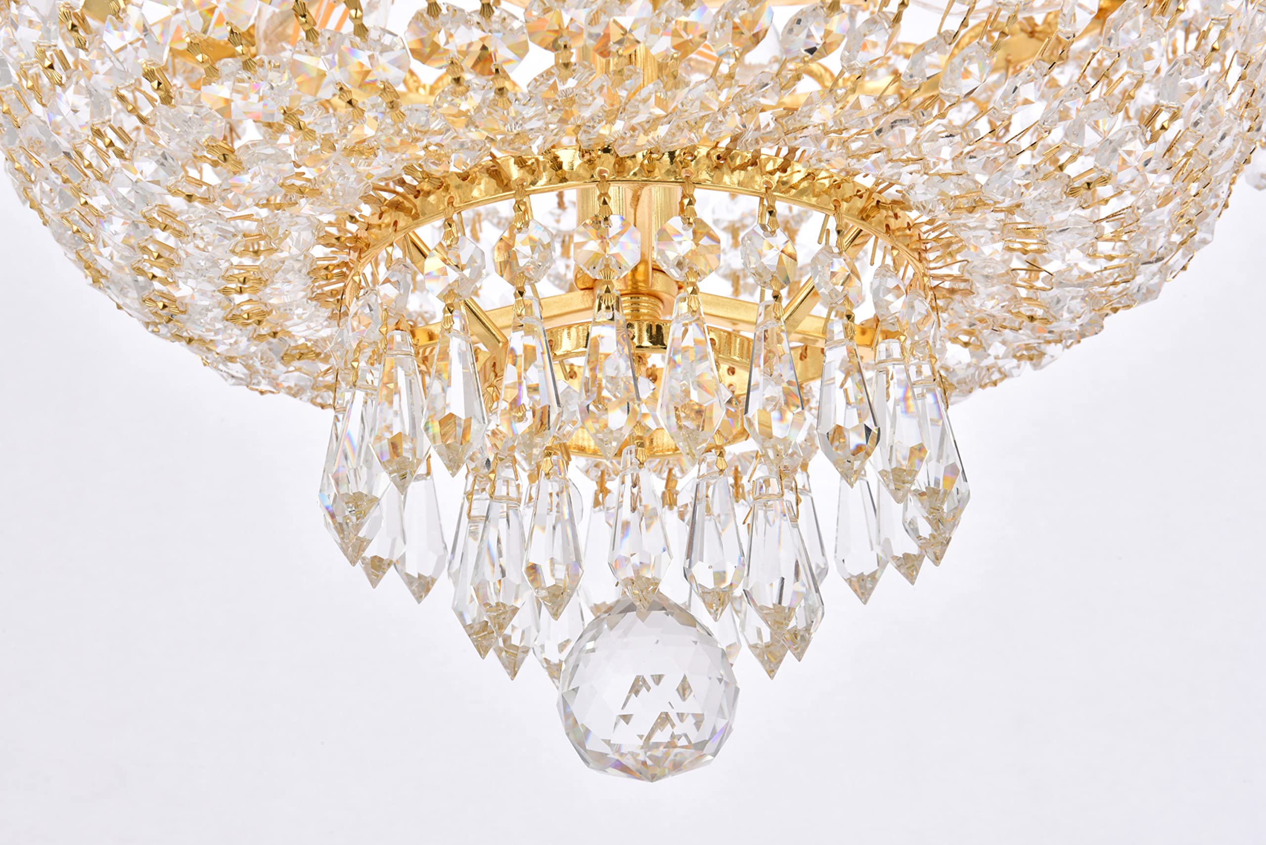 Open Box - Elegant Lighting V1900D16C/RC Century 8-Light, Two-Tier Crystal Chandelier, Finished in Chrome with Clear Crystals