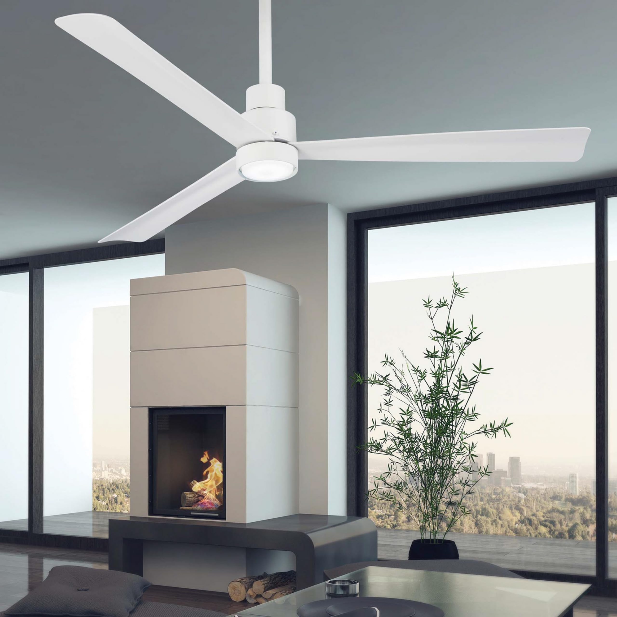 Open Box - MinkaAire F787-WHF 3 Blade 52" Simple Outdoor Ceiling Fan - Remote and Blades Included