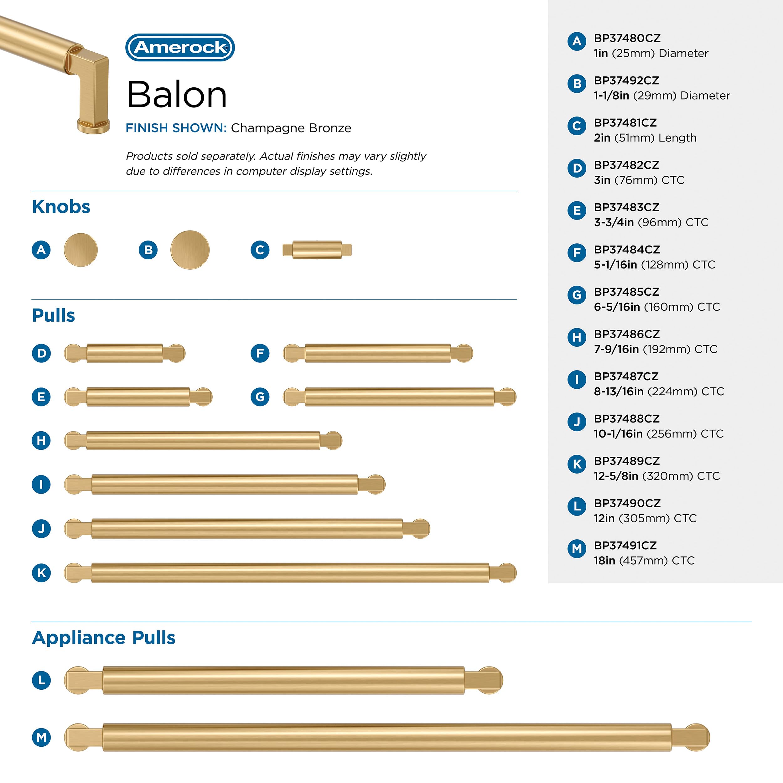 Open Box - Amerock BP37490CZ - Pulls Cabinet Hardware