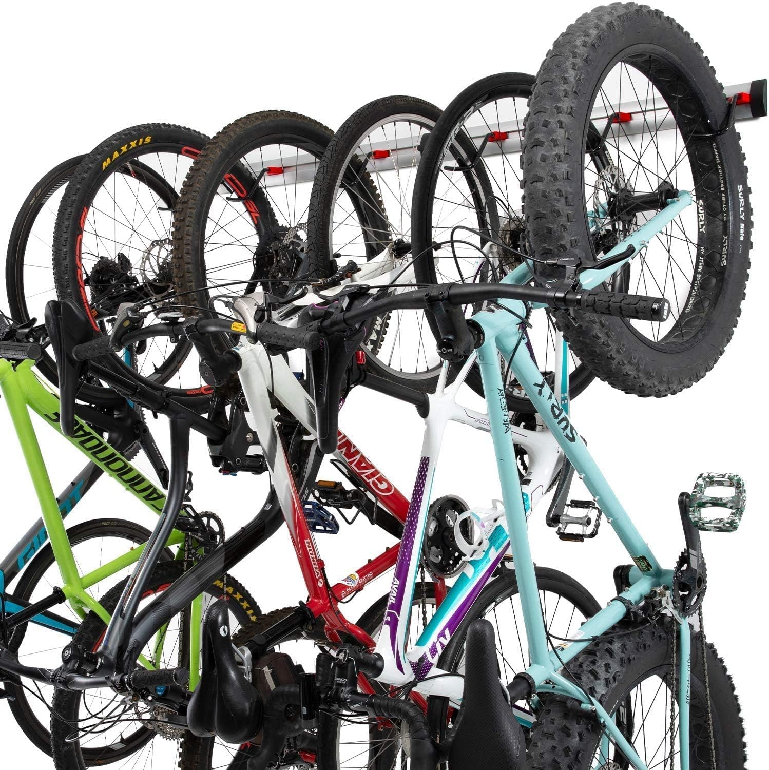 PRO BIKE TOOL Bike Wall Rack Adjustable Storage Mount (6 Bikes)