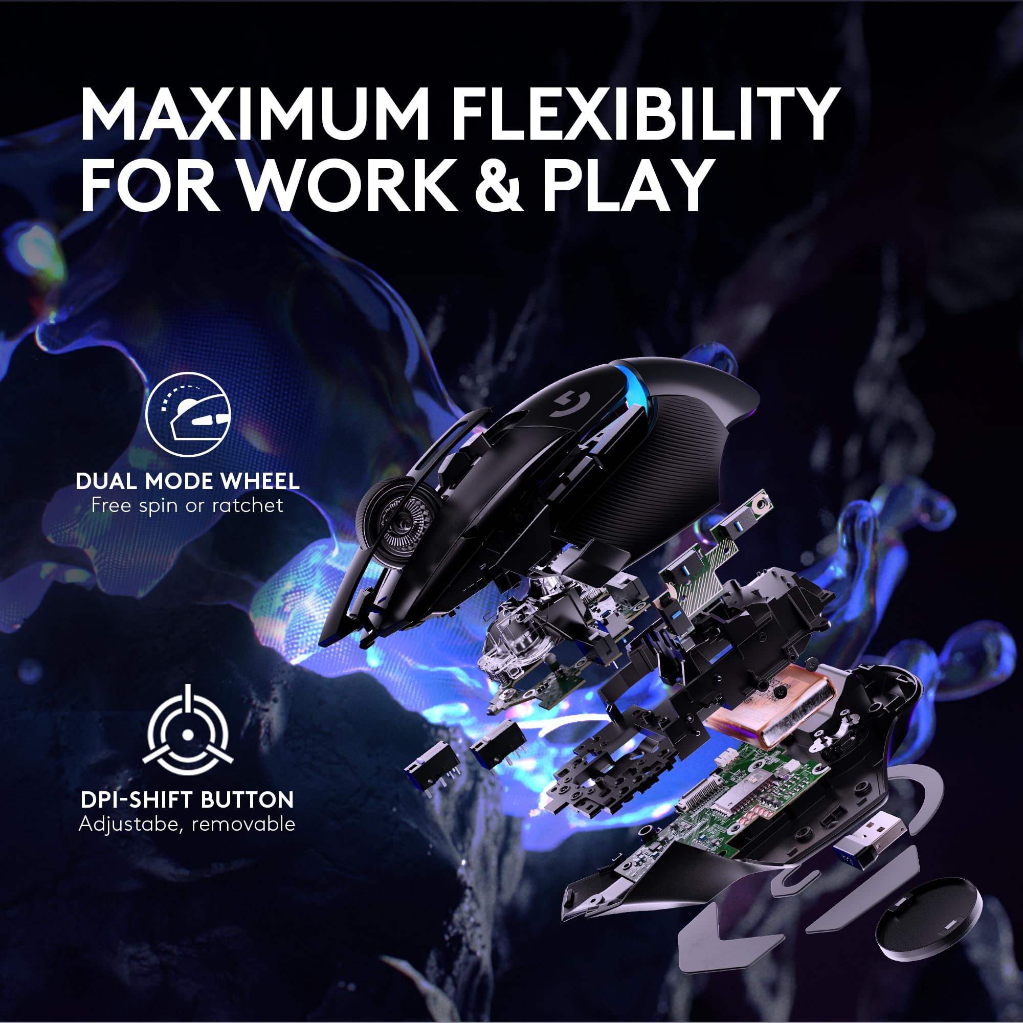 Refurbished - G502 X PLUS - LIGHTSPEED Wireless RGB Gaming Mouse-BLACK/PREMIUM-2.4GHZ-#215 910-006160