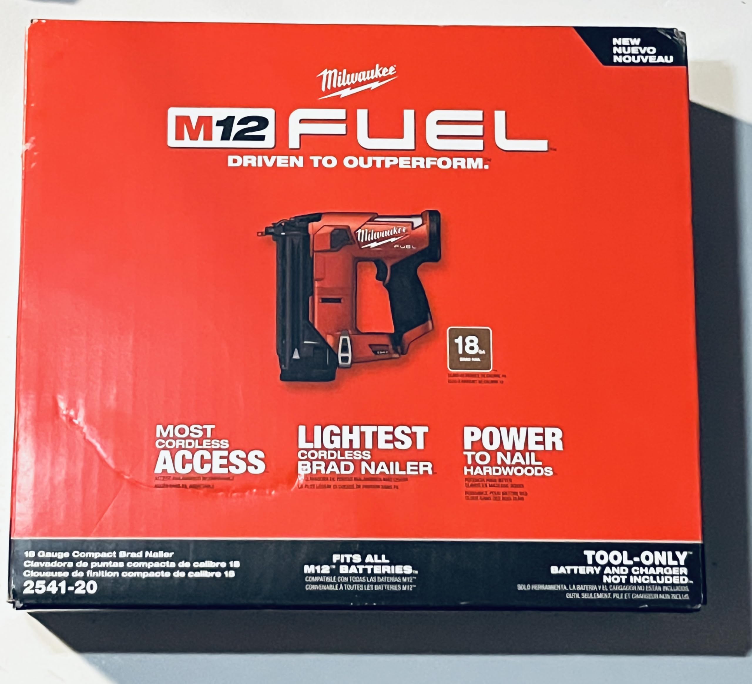 Open Box -  M12 FUEL 12-Volt Lithium-Ion Brushless Cordless 18-Guage Compact Brad Nailer (Tool Only) MilwaukeeBullseye Deals