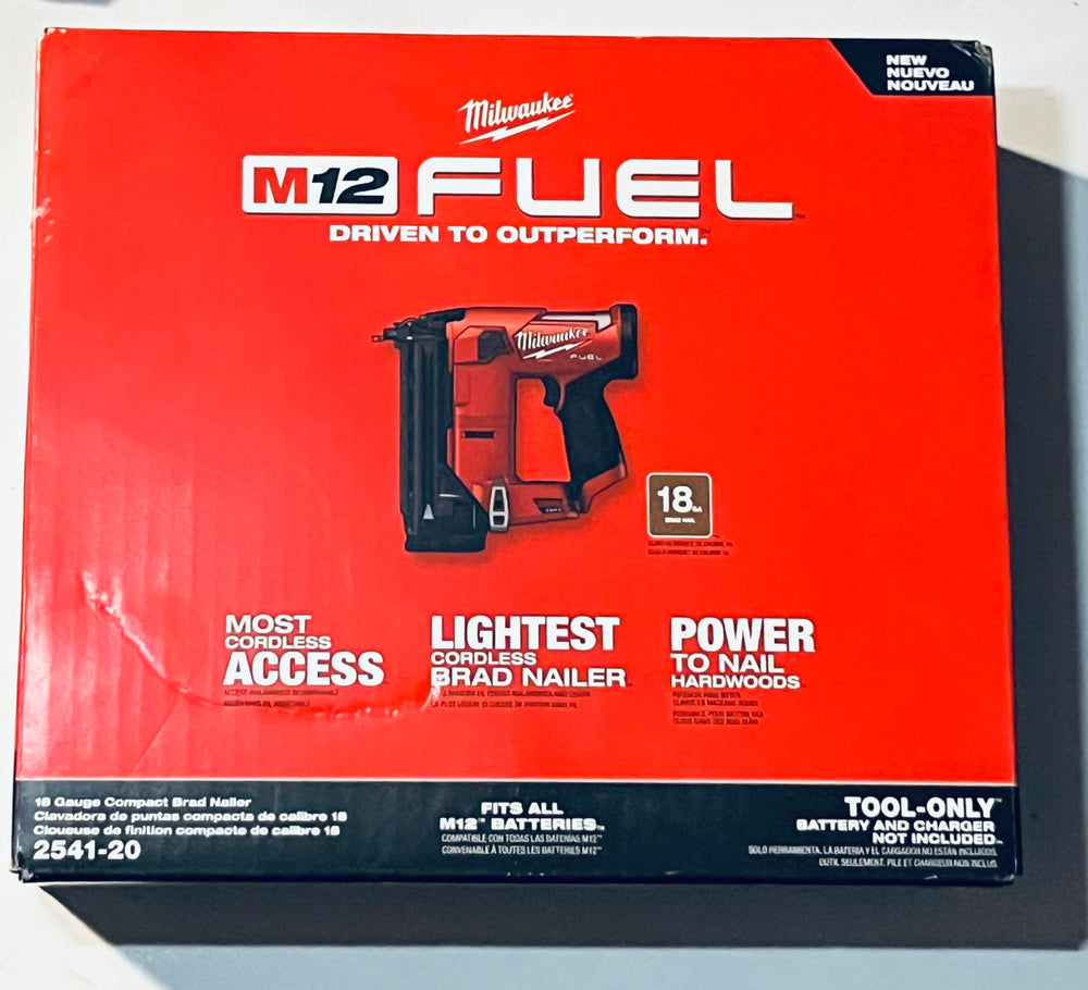 Used - M12 FUEL 12-Volt Lithium-Ion Brushless Cordless 18-Guage Compact Brad Nailer (Tool Only)