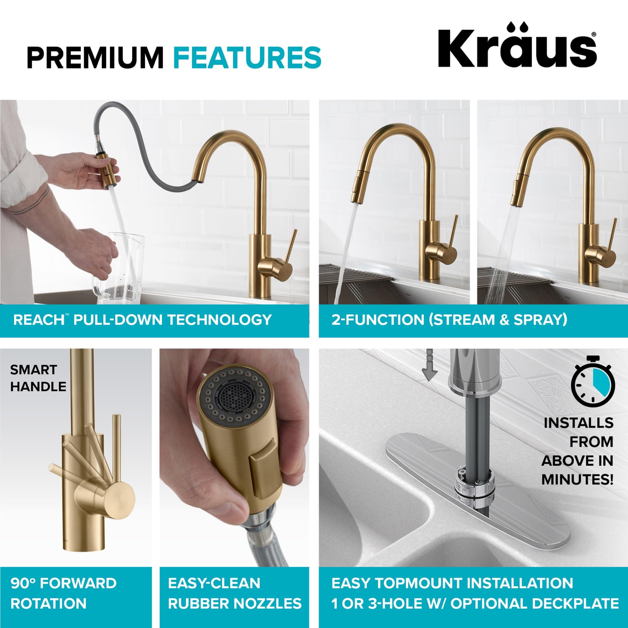 Open Box - Kraus KPF-2620-FF-100BB - Kitchen Faucet