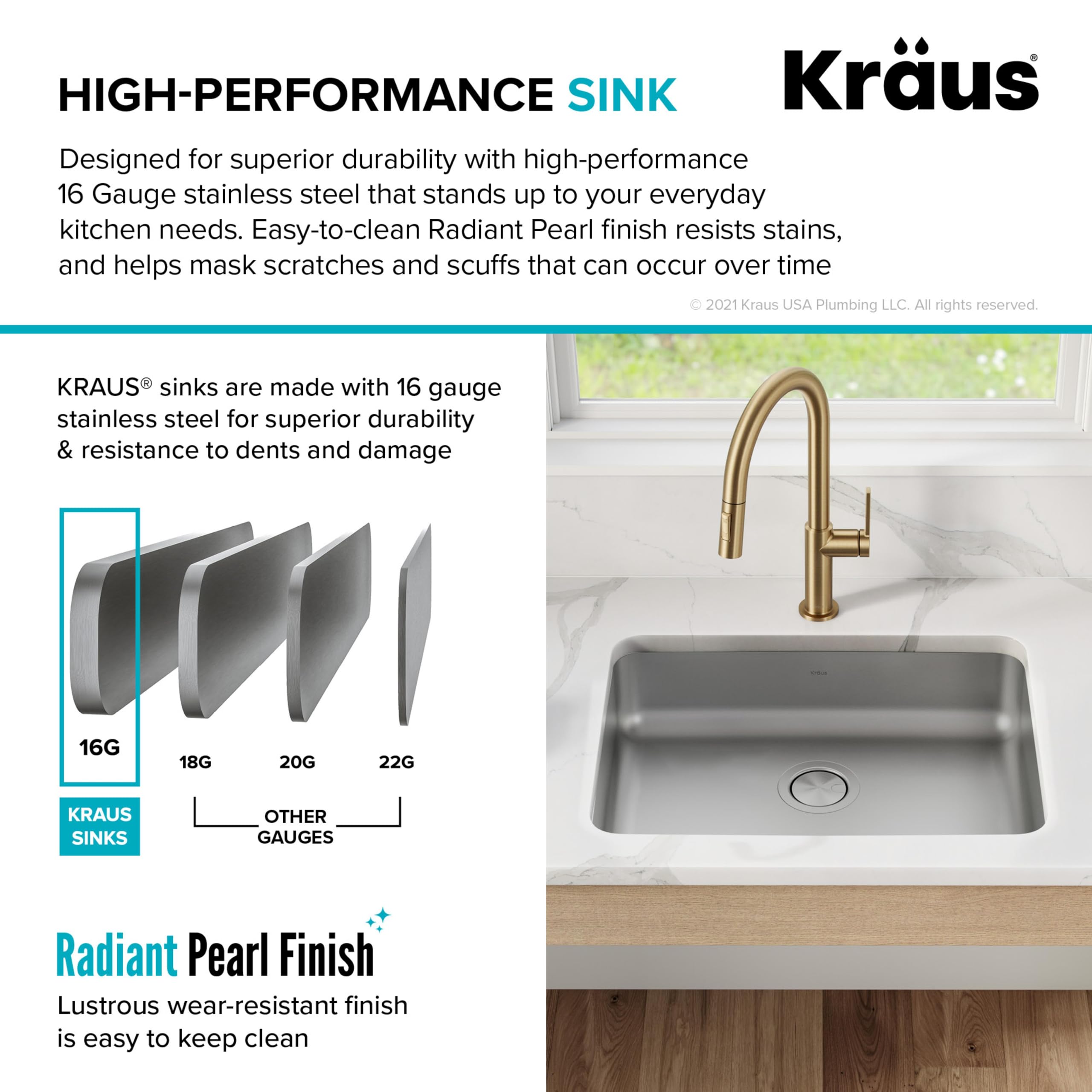 Open Box - Kraus KGD-442WHITE-PST1-WH - Kitchen Sinks Sinks