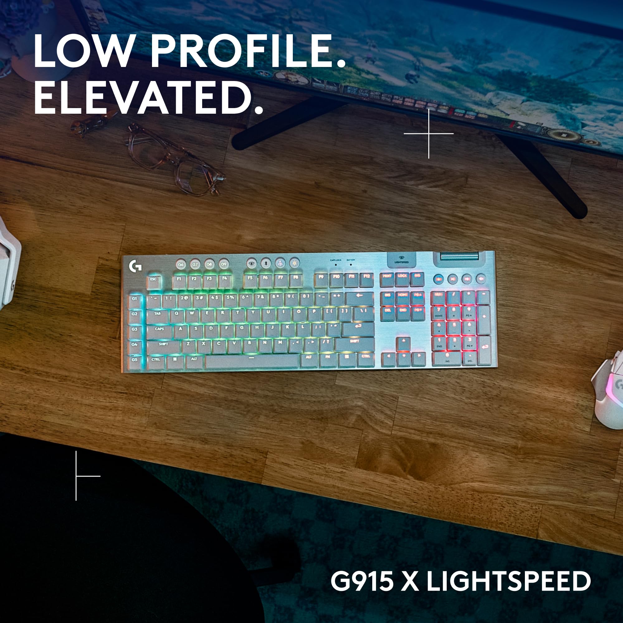 Refurbished - G915 X LIGHTSPEED Wireless Low Profile Gaming Keyboard - White