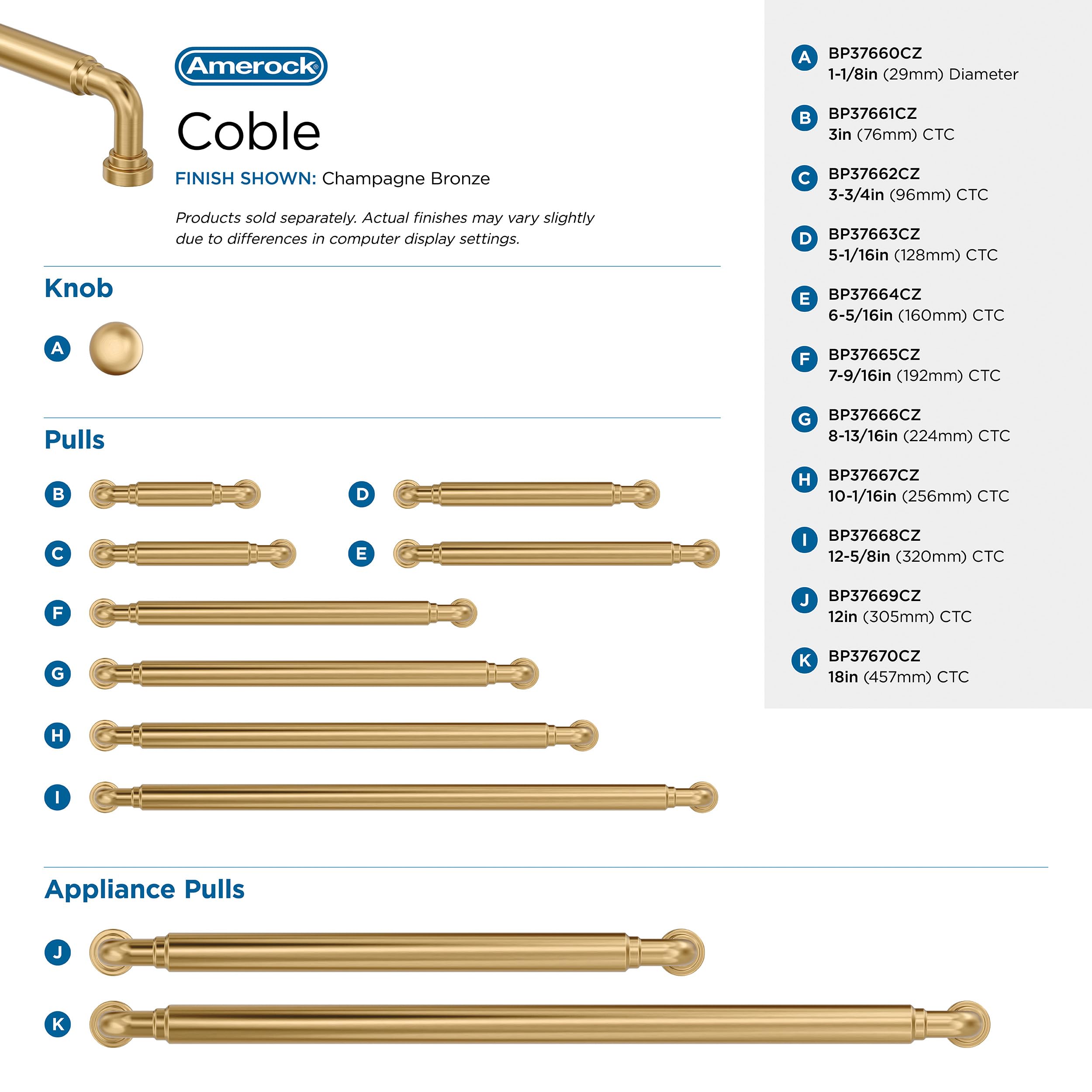 Open Box - Amerock BP37669CZ - Pulls Cabinet Hardware