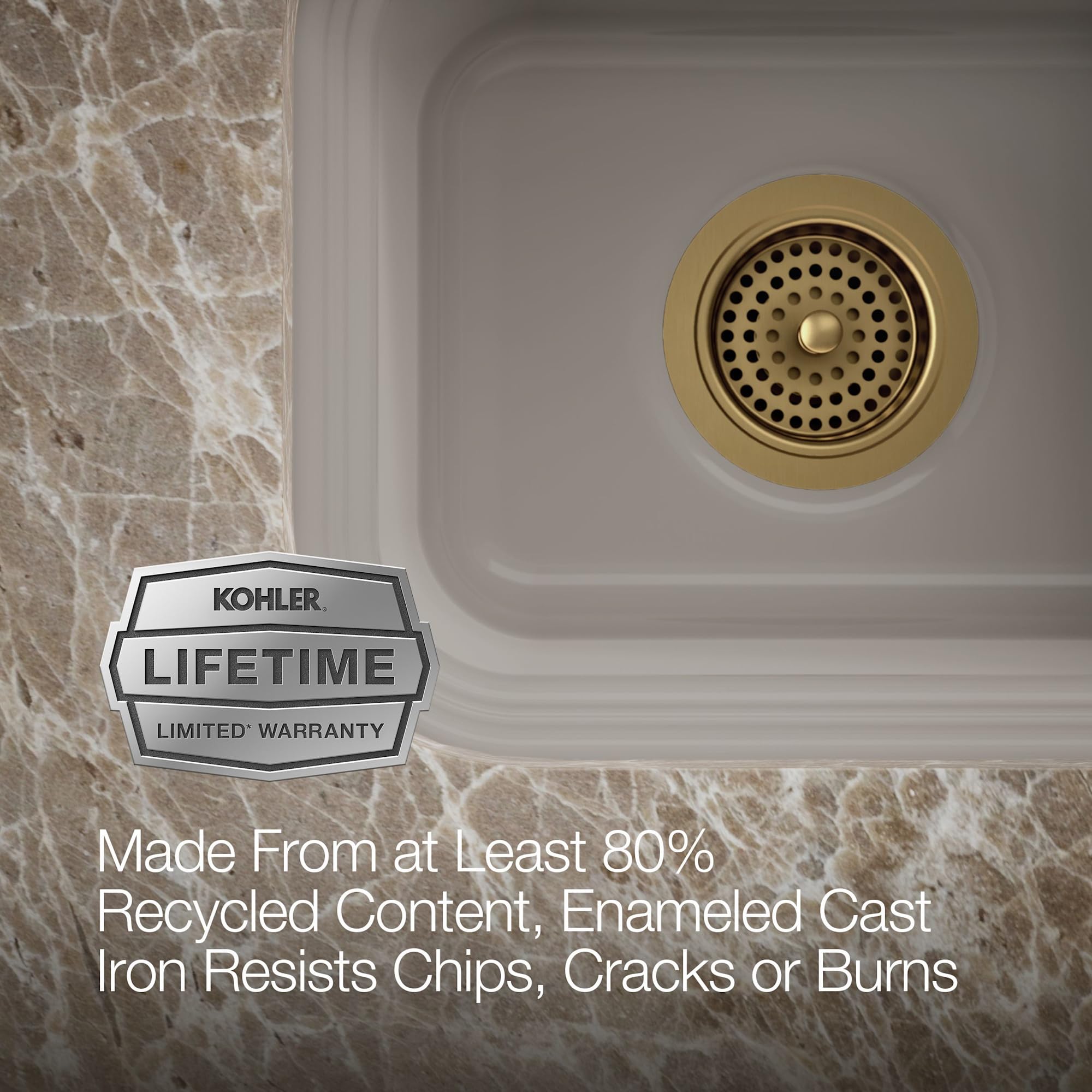 Open Box - Kohler K-6589-U-96 Single Basin Cast Iron Bar Sink from the Northland Series