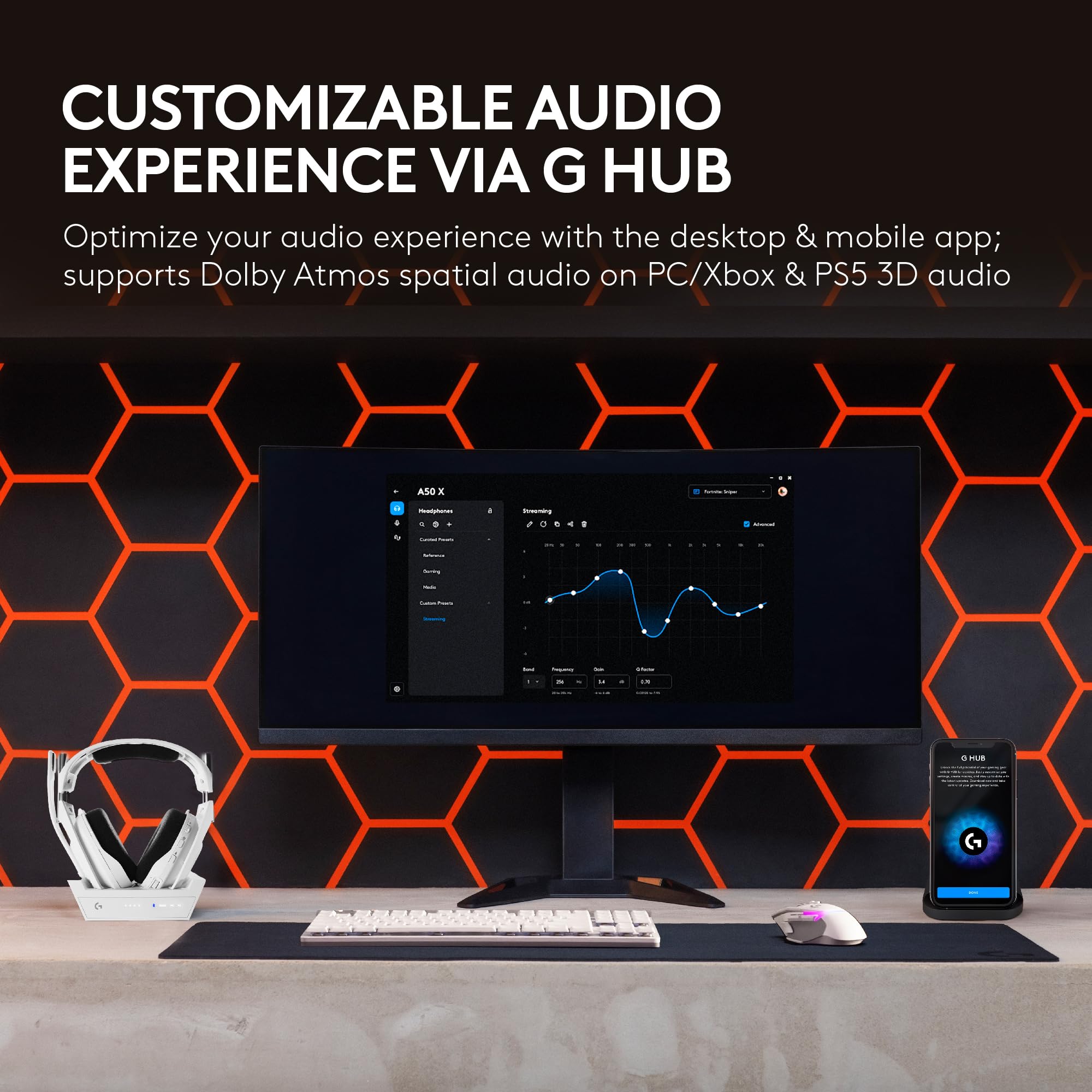 Refurbished - A50 X LIGHTSPEED Wireless Gaming Headset + Base Station-WHITE-2.4GHZ-PLUGA-AMR-403