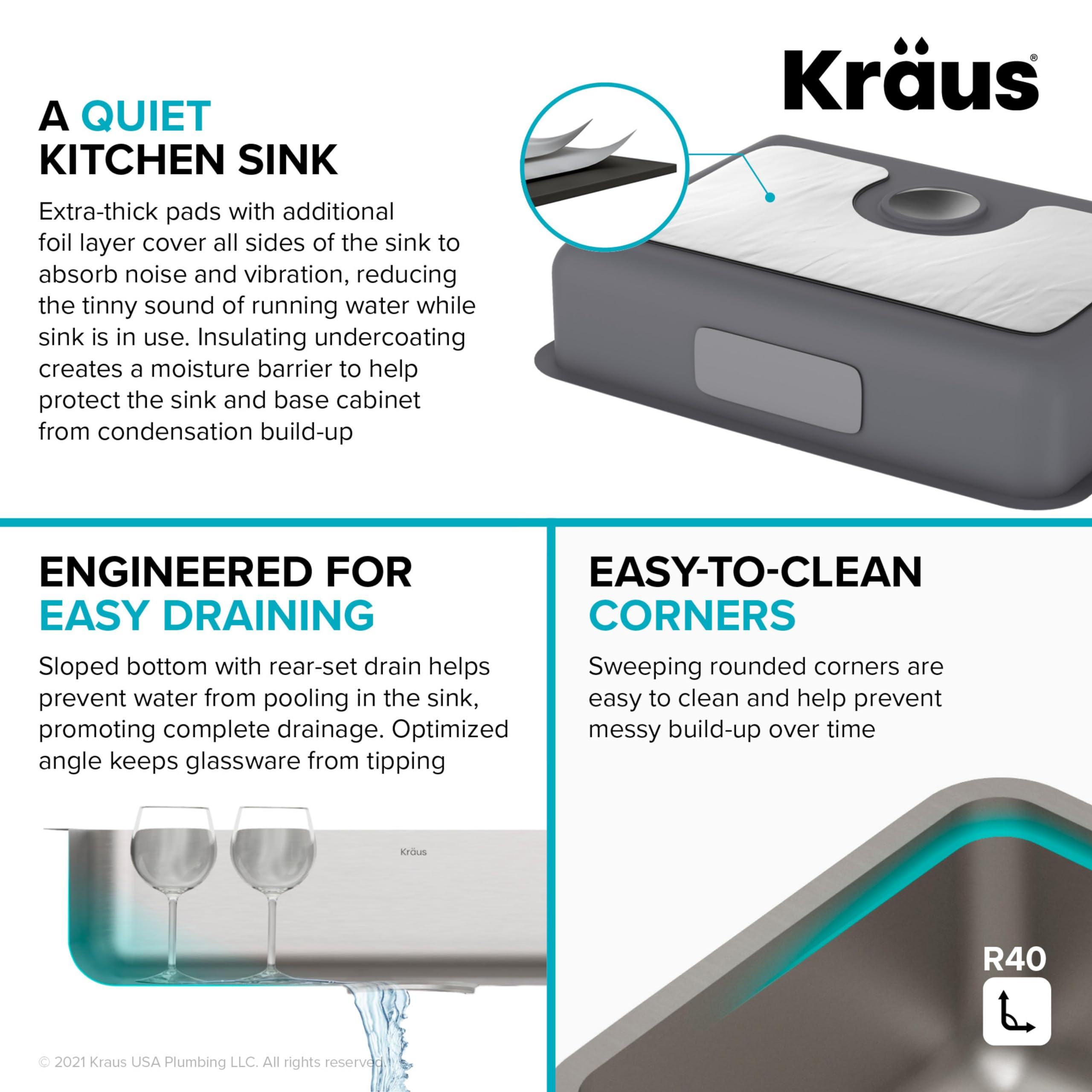 Open Box - Kraus KGD-442WHITE-PST1-WH - Kitchen Sinks Sinks