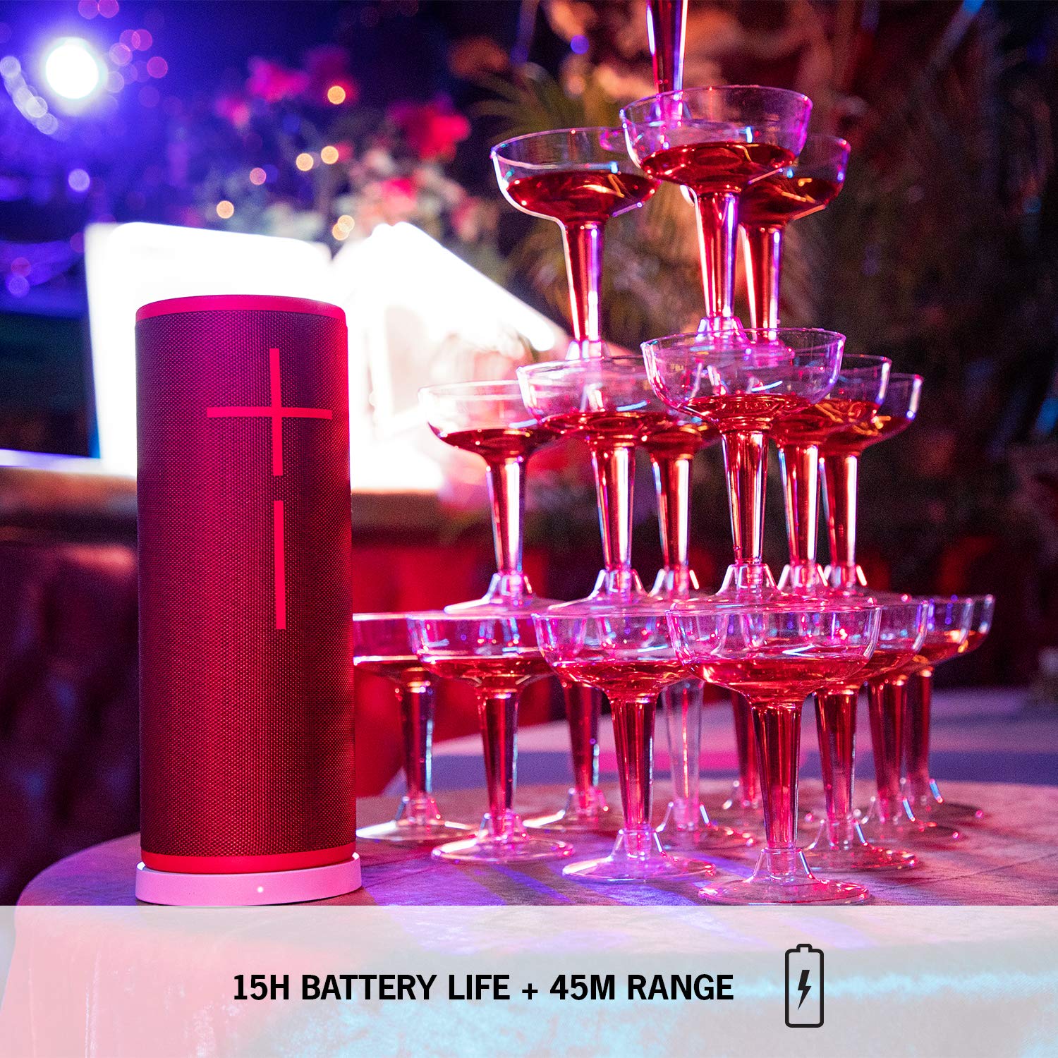 Certified Refurbished - Ultimate Ears - BOOM 3 Portable Wireless Bluetooth Speaker with Waterproof Design - Sunset Red Ultimate EarsBullseye Deals