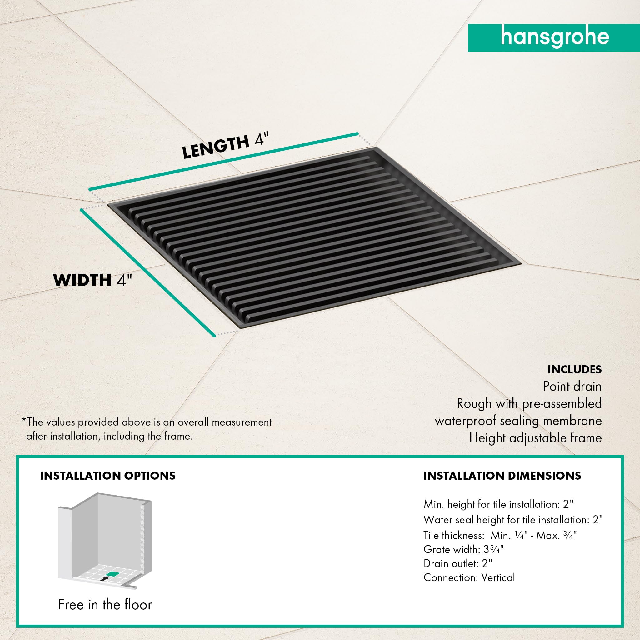 Open Box - Hansgrohe 56132801 - Shower Drains Showers