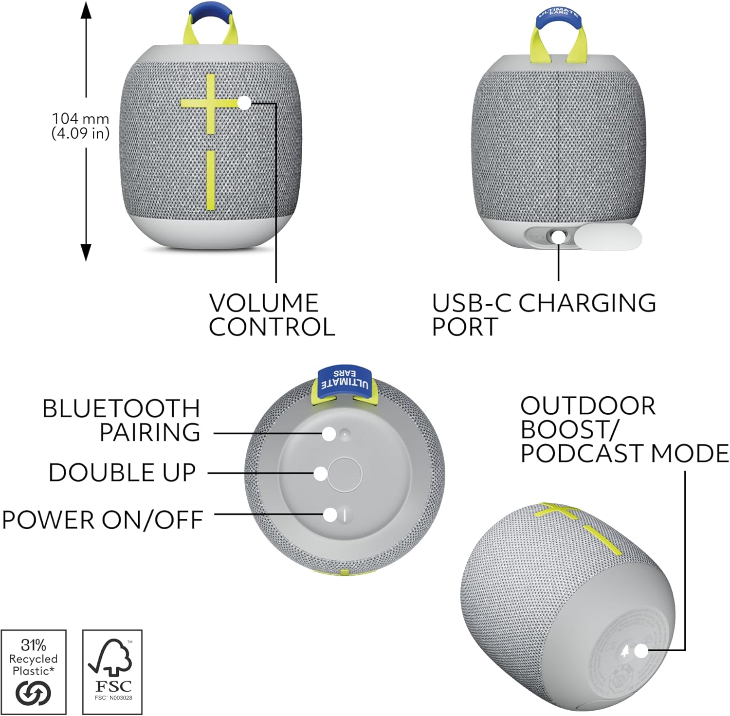Refurbished - UE WONDERBOOM 4 Bluetooth Speaker - Joyous Bright