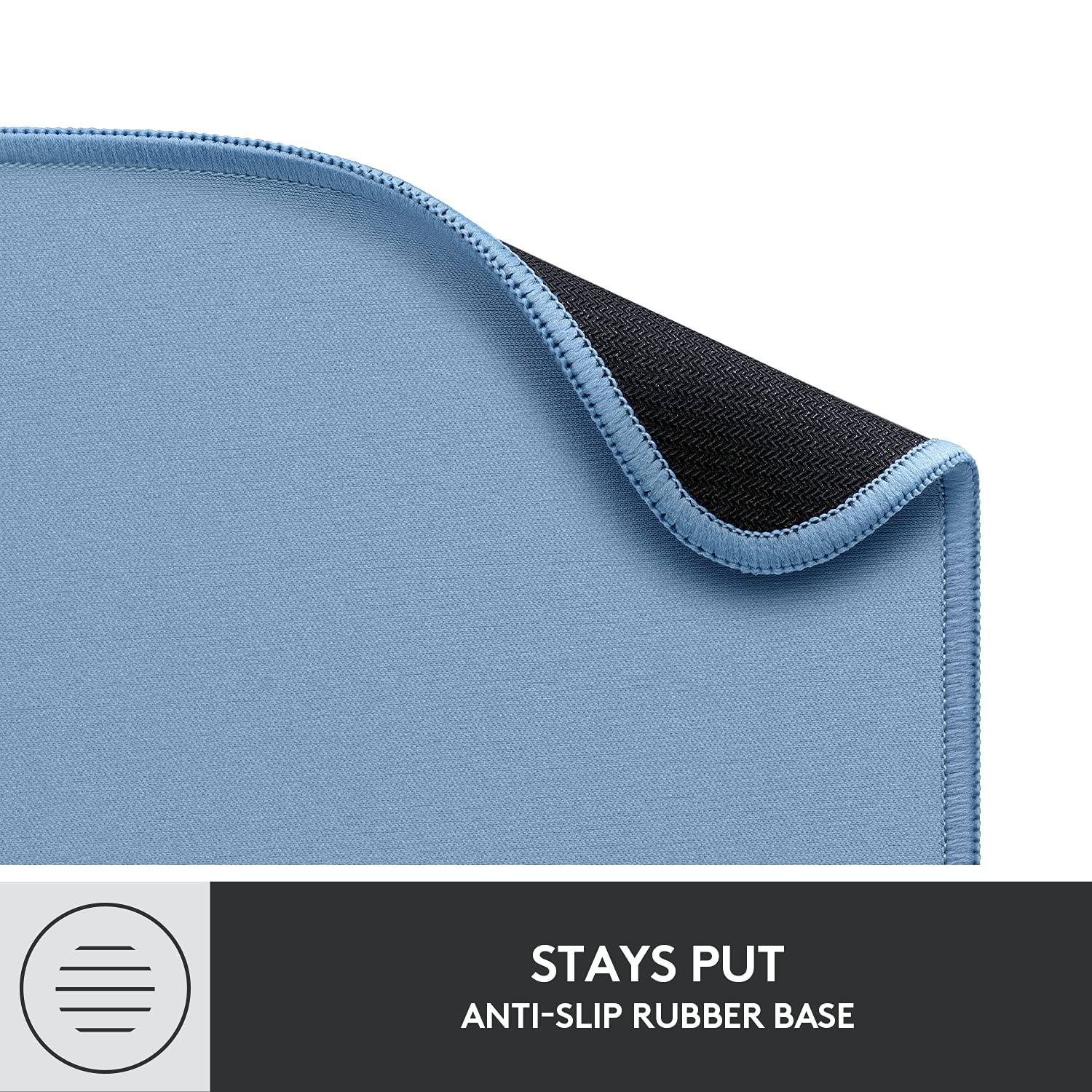 Refurbished - Logitech Studio Series Mouse Pad - Spill-Resistant, Anti-Slip Rubber Base (Blue Grey)