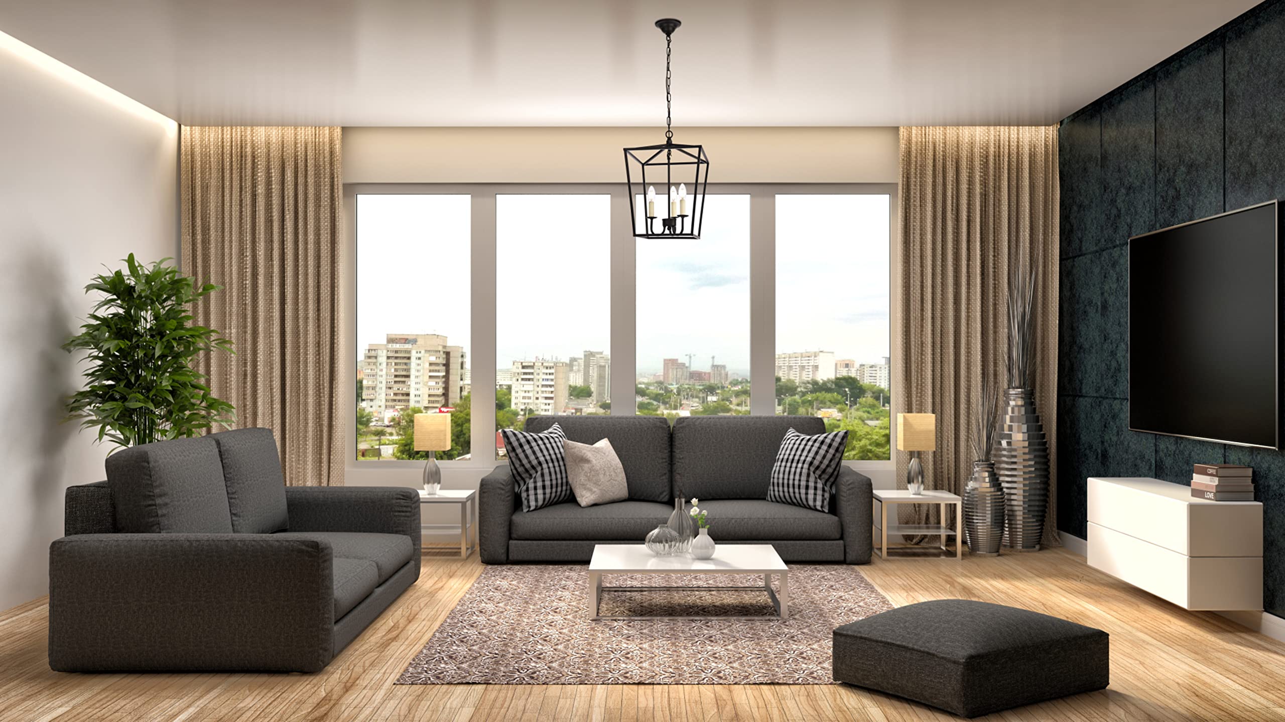 Open Box - Elegant Lighting LD6008D12S - Pendants Indoor Lighting