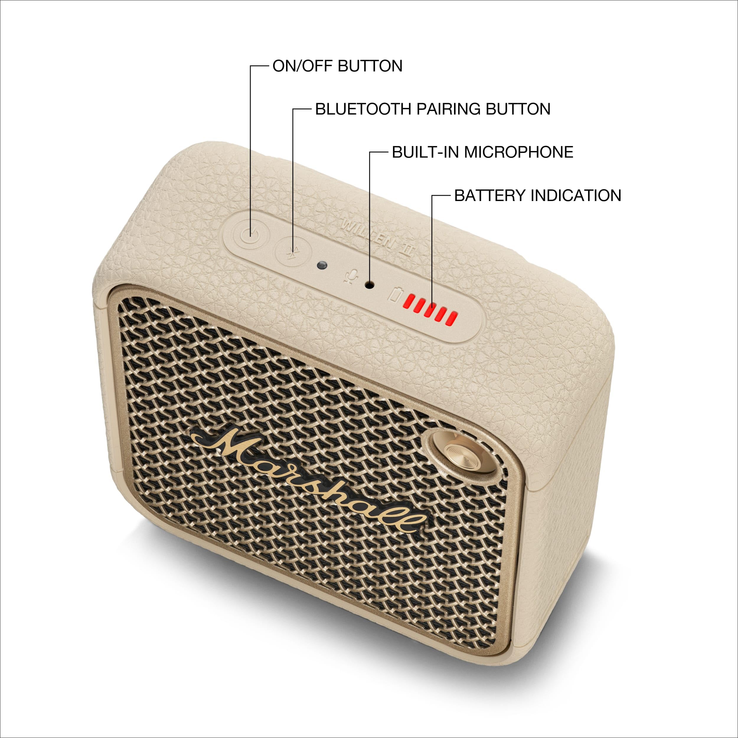 Certified Refurbished - Marshall - Willen II Portable Bluetooth Speaker - Cream