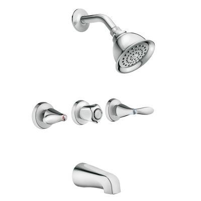 Moen Adler 82663 three-handle tub and shower faucet in chrome