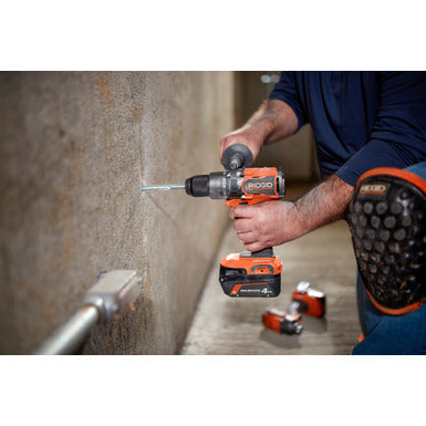 Open Box -  RIDGID 18V Brushless Cordless 1/2 in. Hammer Drill/Driver Kit with 4.0 Ah MAX Output Battery, 18V Charger, and Tool Bag