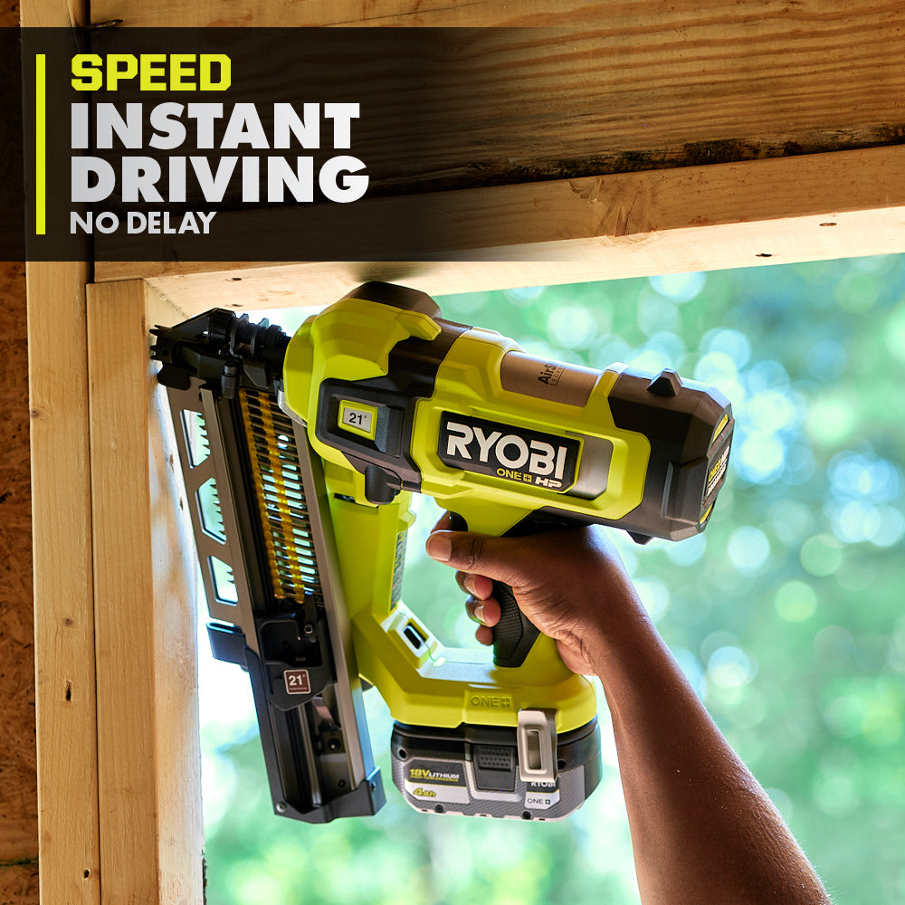 Used - RYOBI 18V ONE+ HP Brushless Cordless AirStrike 21° Framing Nailer (Tool Only)