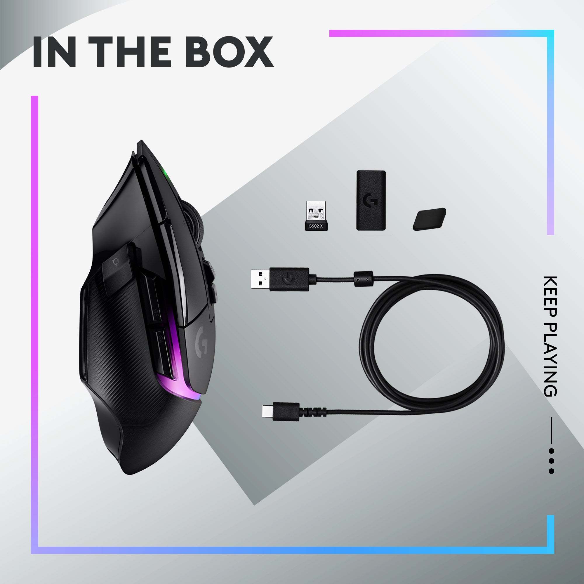 Refurbished - G502 X PLUS - LIGHTSPEED Wireless RGB Gaming Mouse-BLACK/PREMIUM-2.4GHZ-#215 910-006160