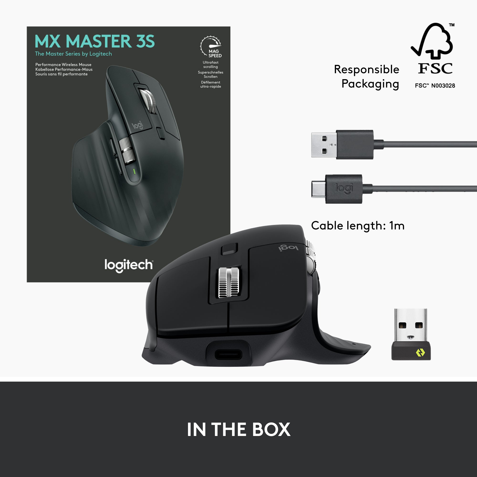 Refurbished - MX Master 3S Performance Wireless Mouse-BLACK-BT- 910-006556