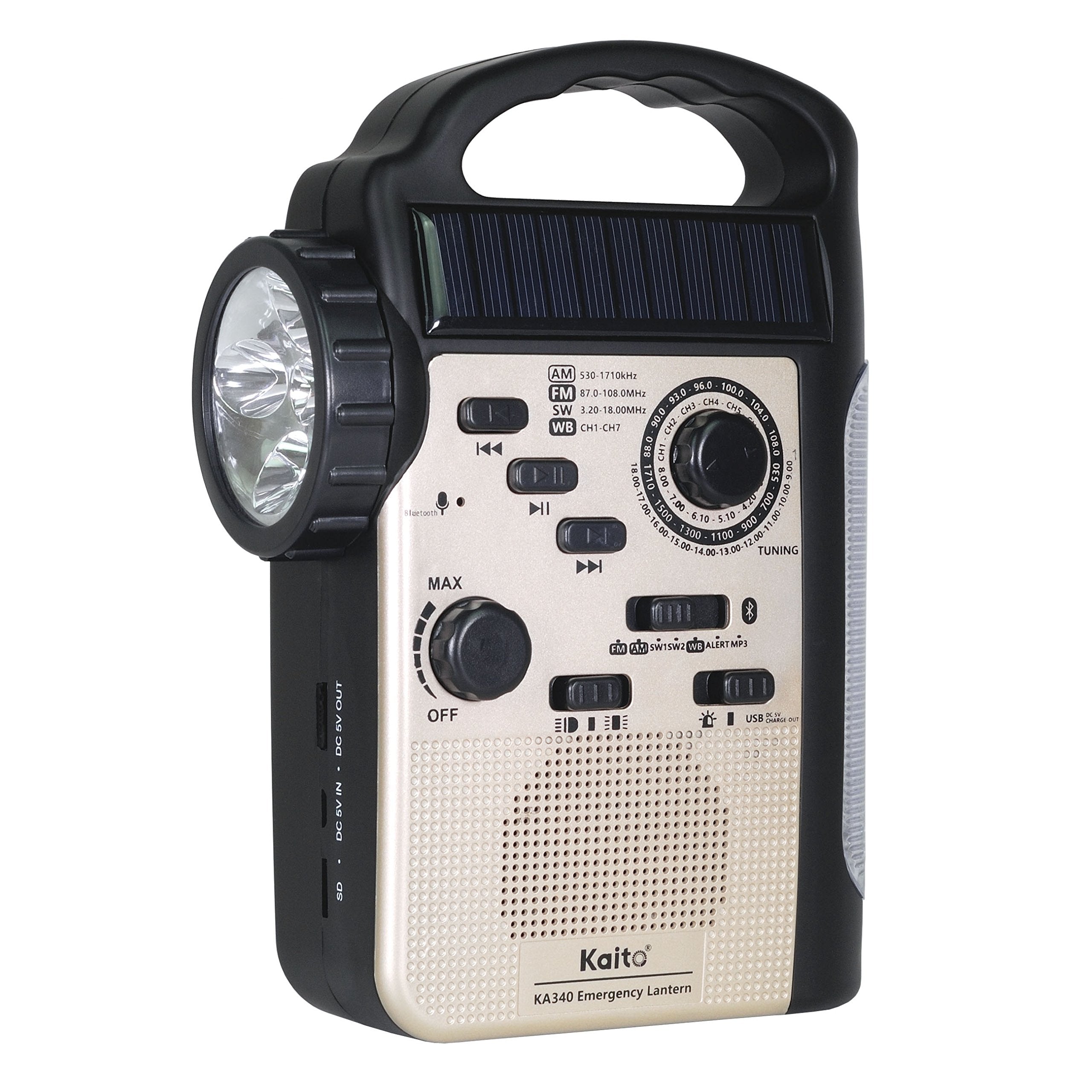 Kaito Led Flashlight, White Light, Black