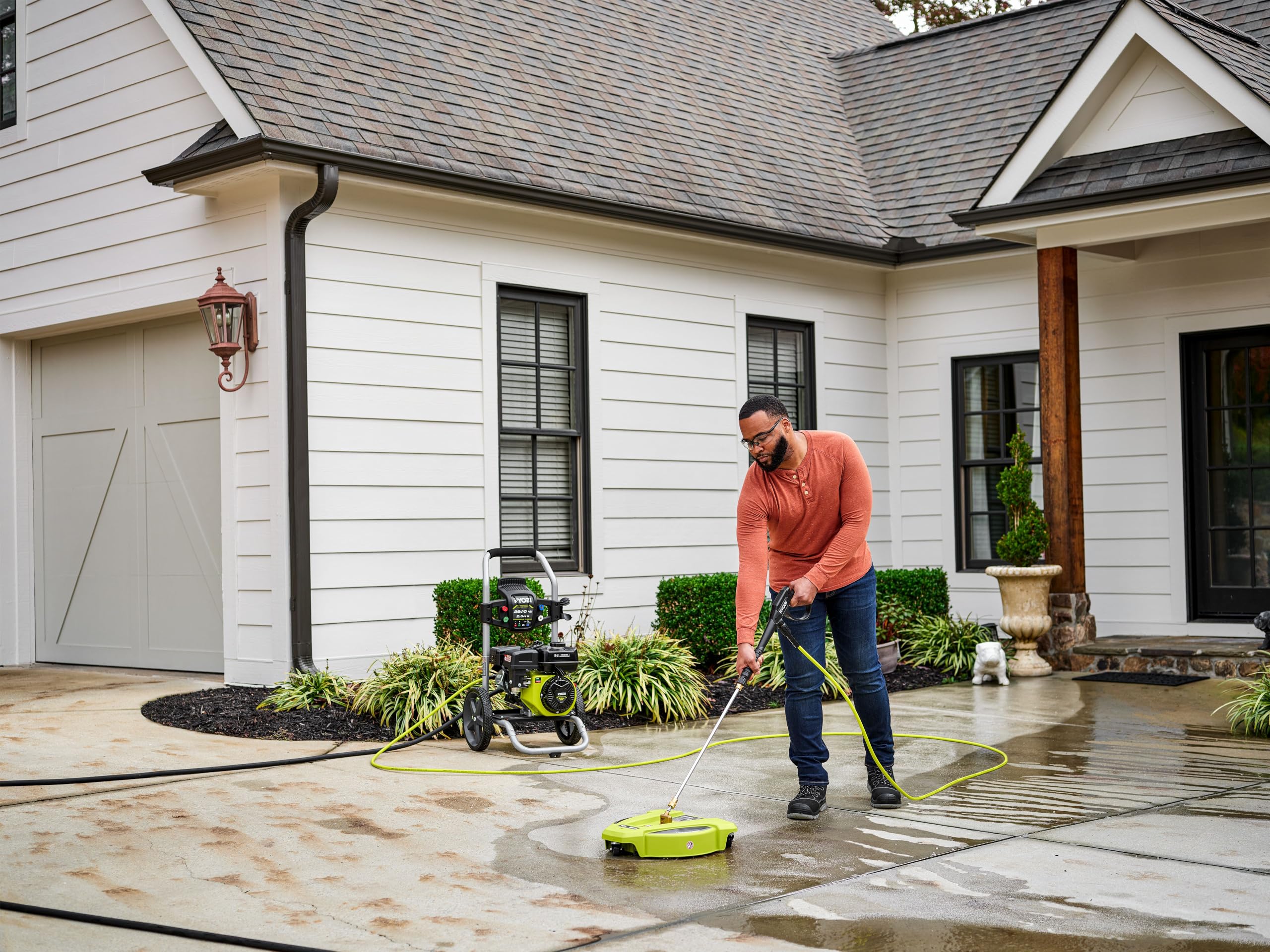 Open Box -  RYOBI 15 in. 3400 PSI Gas Pressure Washer Surface Cleaner with Caster Wheels