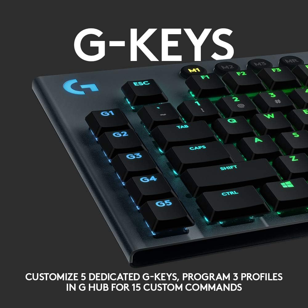 Refurbished - Logitech G815 LIGHTSYNC RGB Mechanical Gaming Keyboard with Low Profile GL Tactile key switch LogitechBullseye Deals