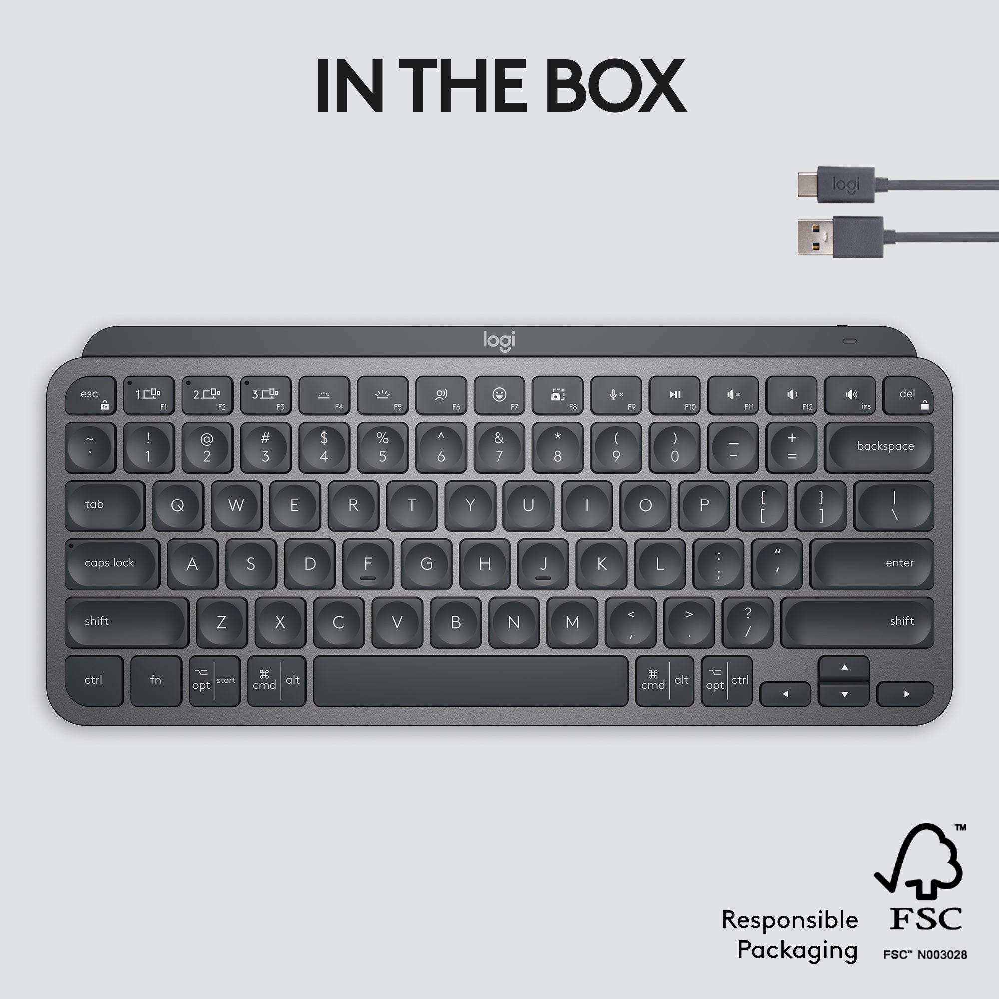 Refurbished - MX Keys Mini Minimalist Wireless Illuminated Keyboard-GRAPHITE-US-2.4GHZ/BT 920-010388