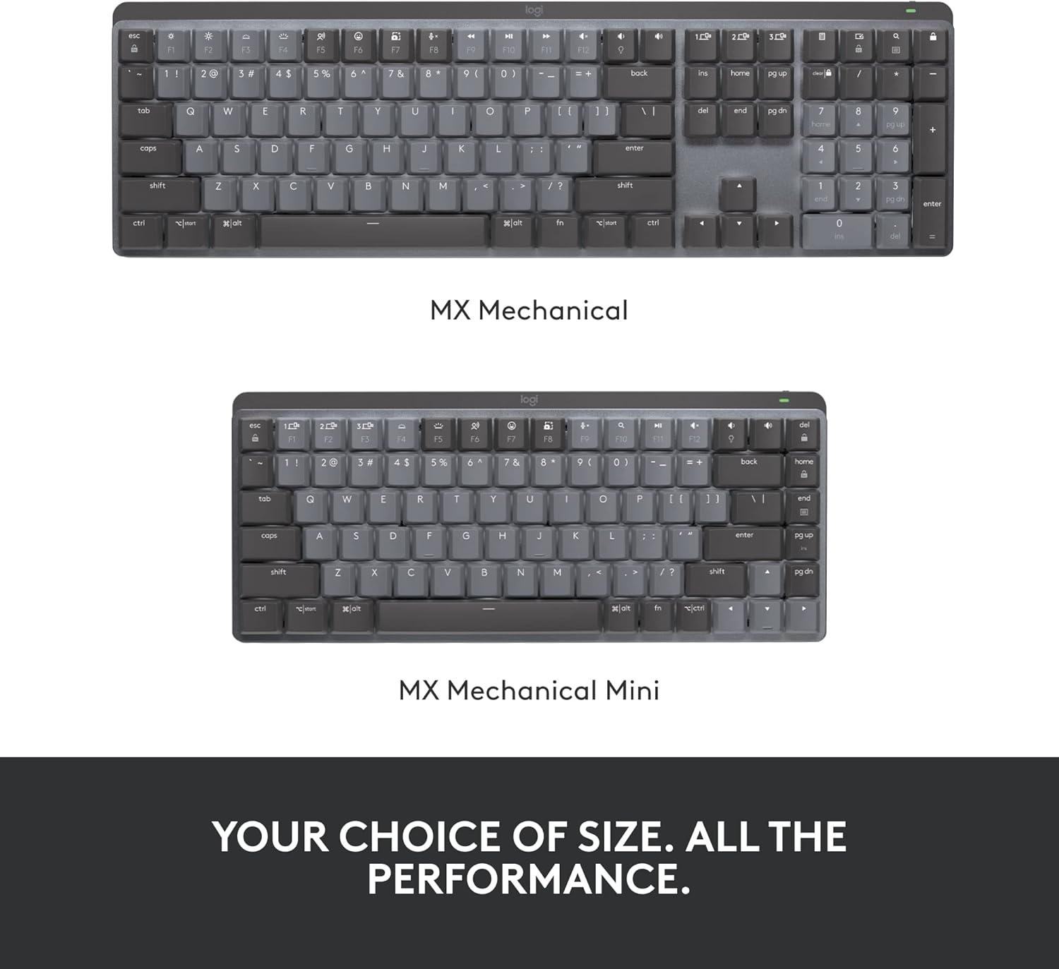Refurbished - MX Mechanical Wireless Illuminated Performance Keyboard-GRAPHITE-US-2.4GHZ/BT-CLICKY 920-010549