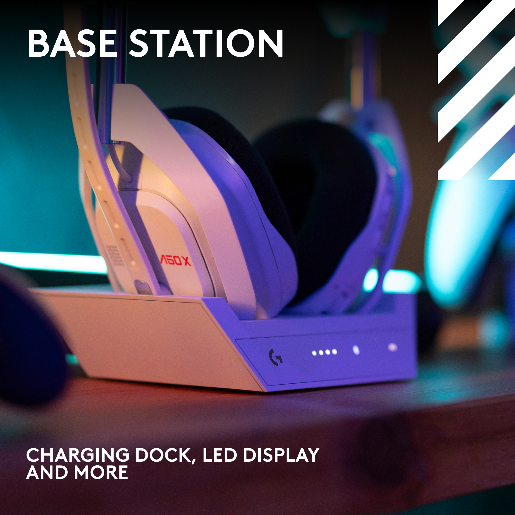 Refurbished - A50 X LIGHTSPEED Wireless Gaming Headset + Base Station-WHITE-2.4GHZ-PLUGA-AMR-403
