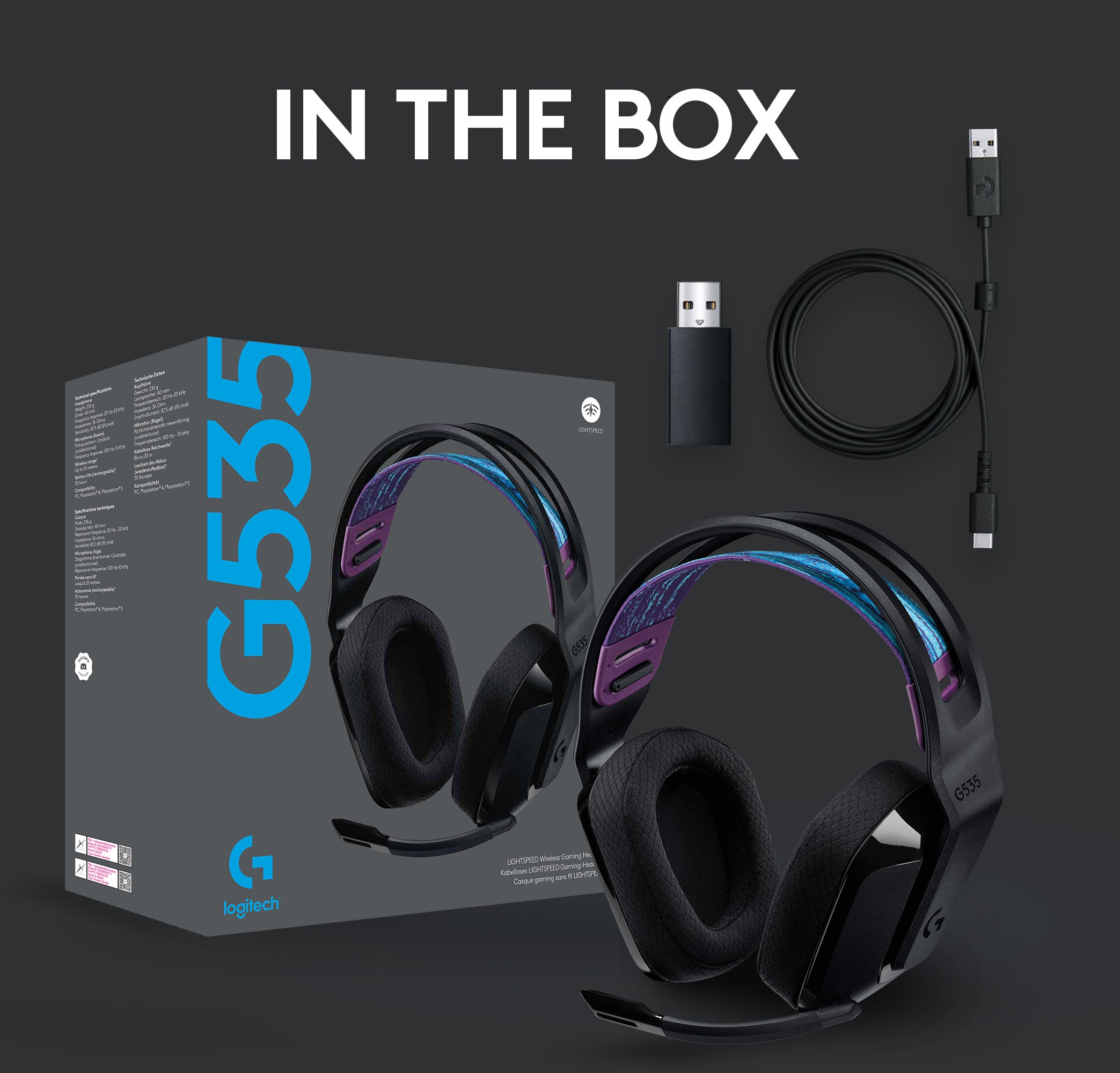 Refurbished - Logitech G G535 LIGHTSPEED Wireless Headset (Black)