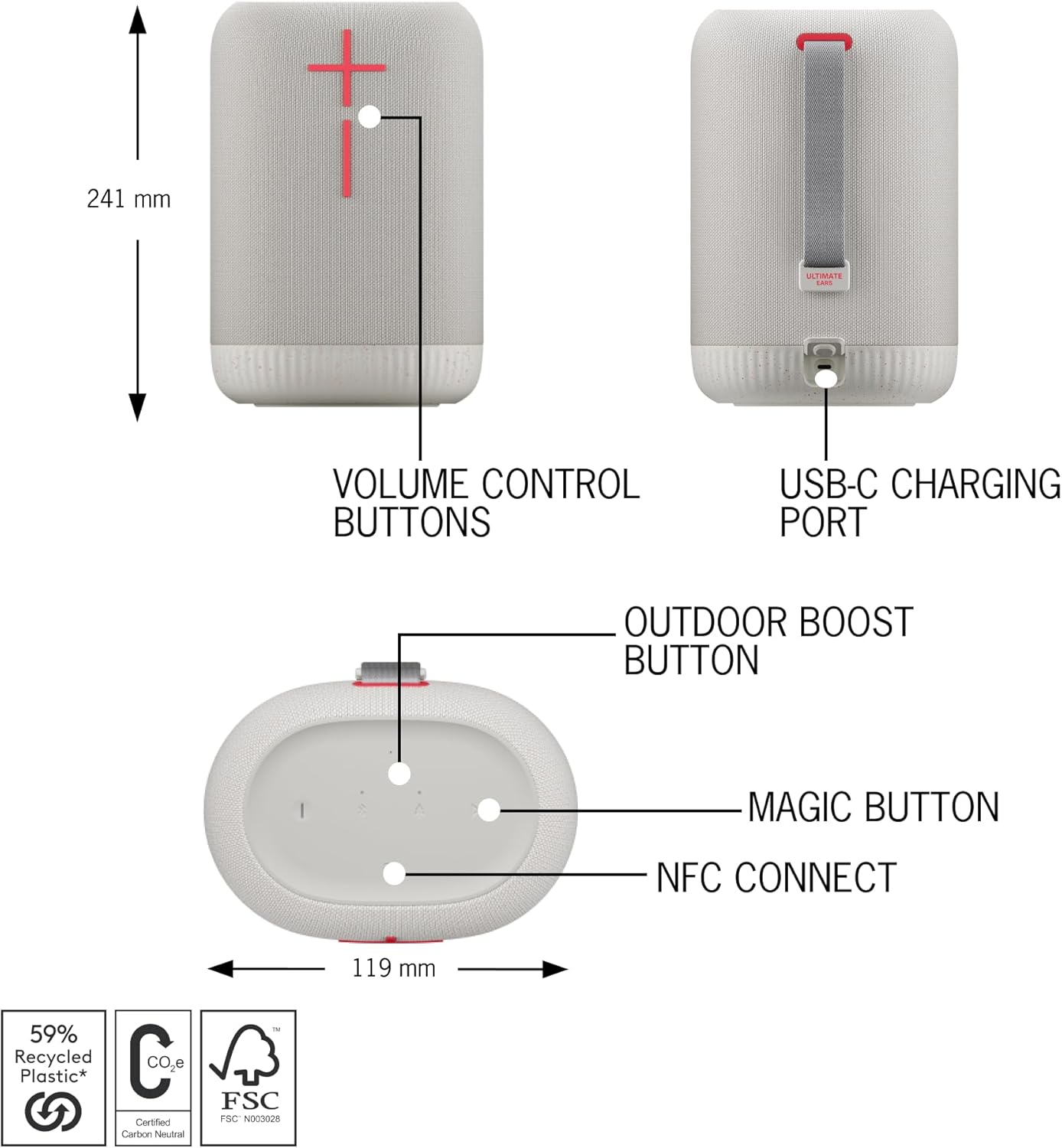 Open Box -  ULTIMATE EARS EPICBOOM-COTTON WHITE-BT 984-001866