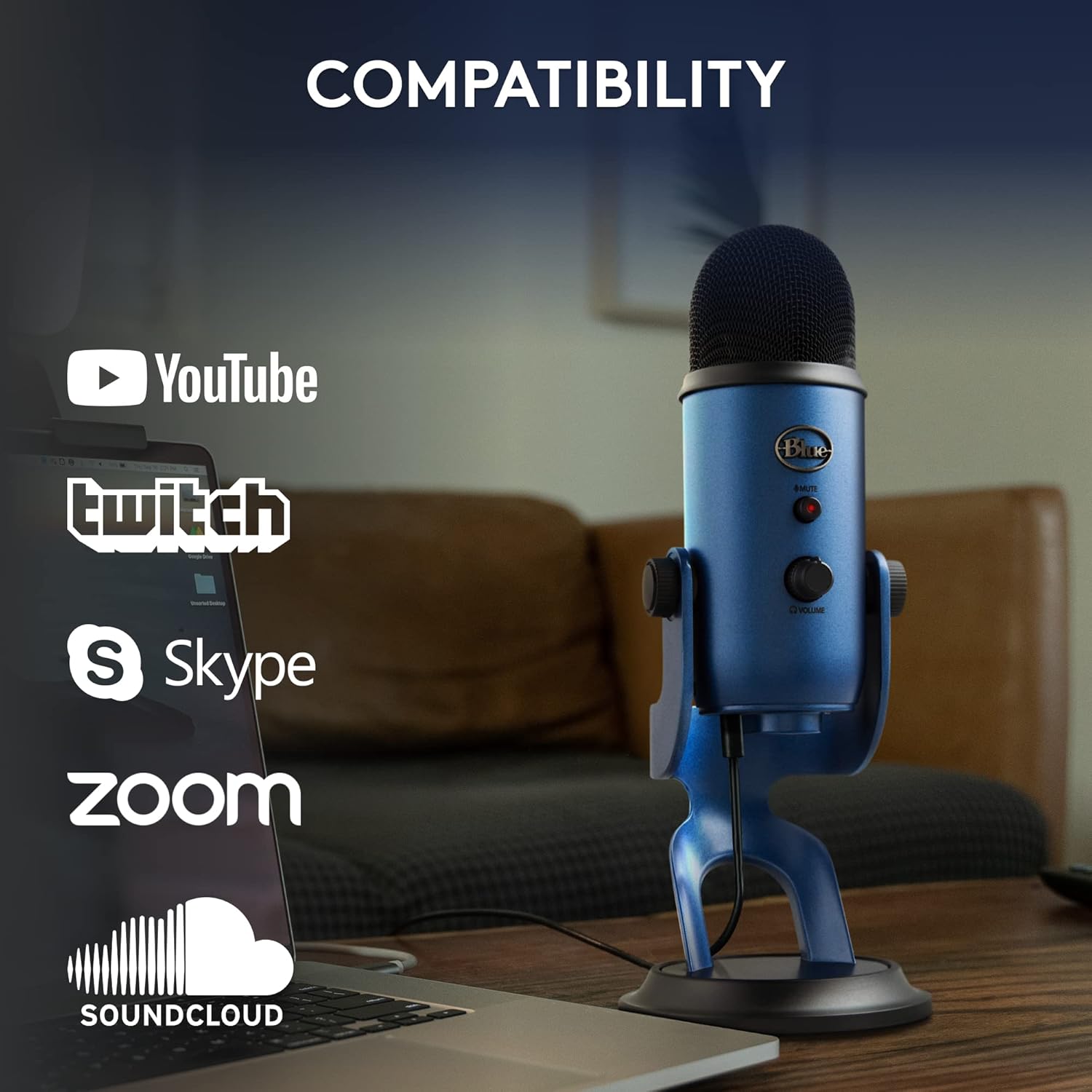 Refurbished - Blue Microphones Yeti USB Microphone  Midnight Blue