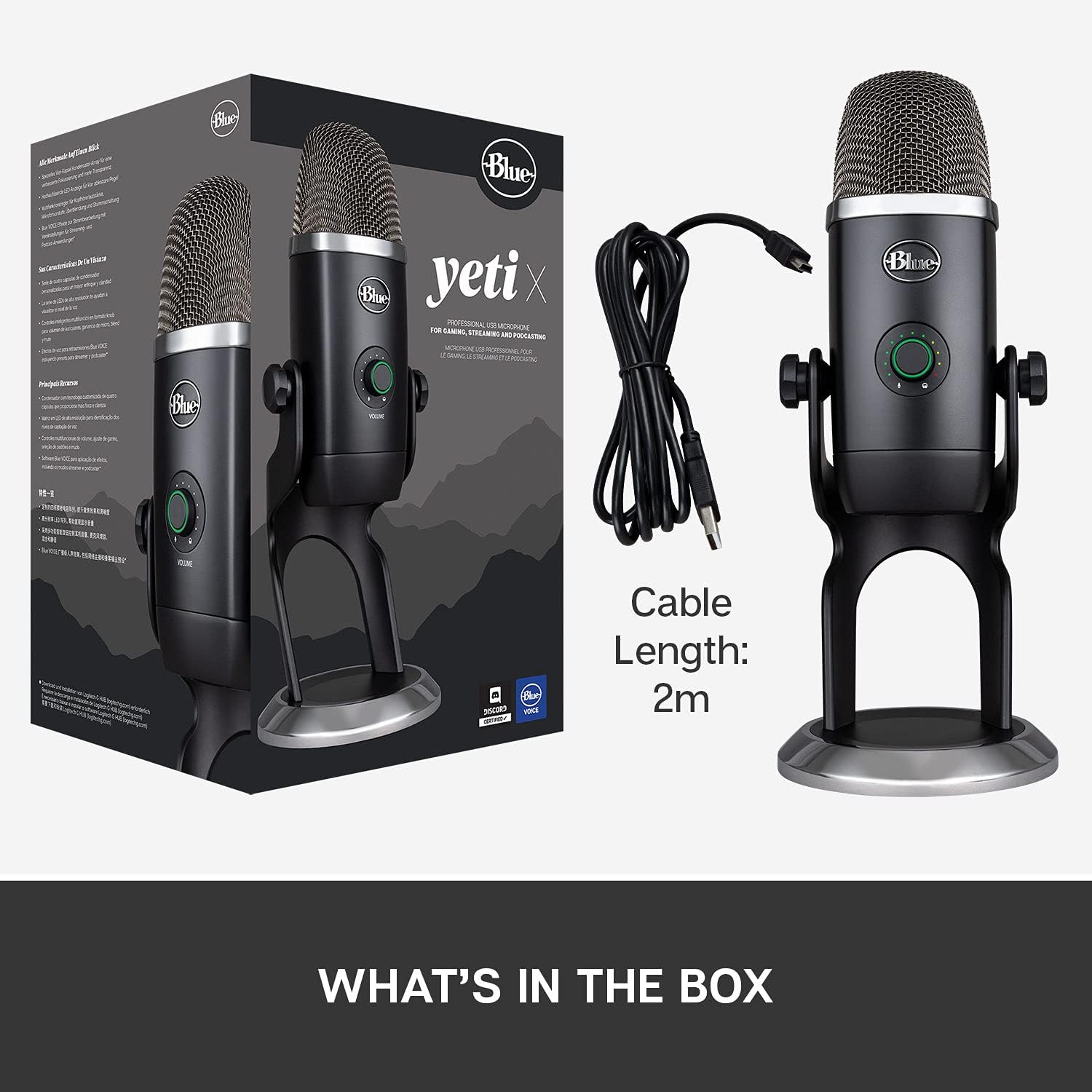 Open Box -  Yeti X Professional USB Microphone for Gaming Streaming and Podcasting-BLACKOUT-USB-836 988-000105
