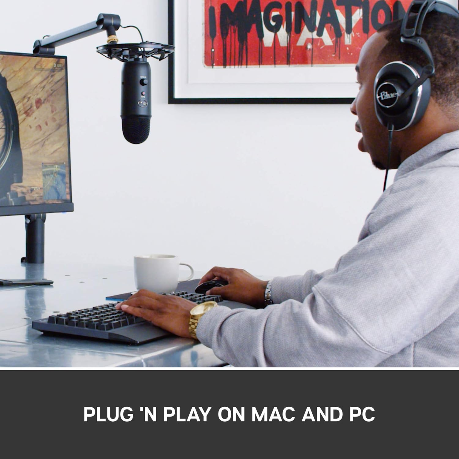 Open Box -  Logitech for Creators Blue Yeticaster Pro Broadcast Bundle  Yeti USB Microphone LogitechBullseye Deals