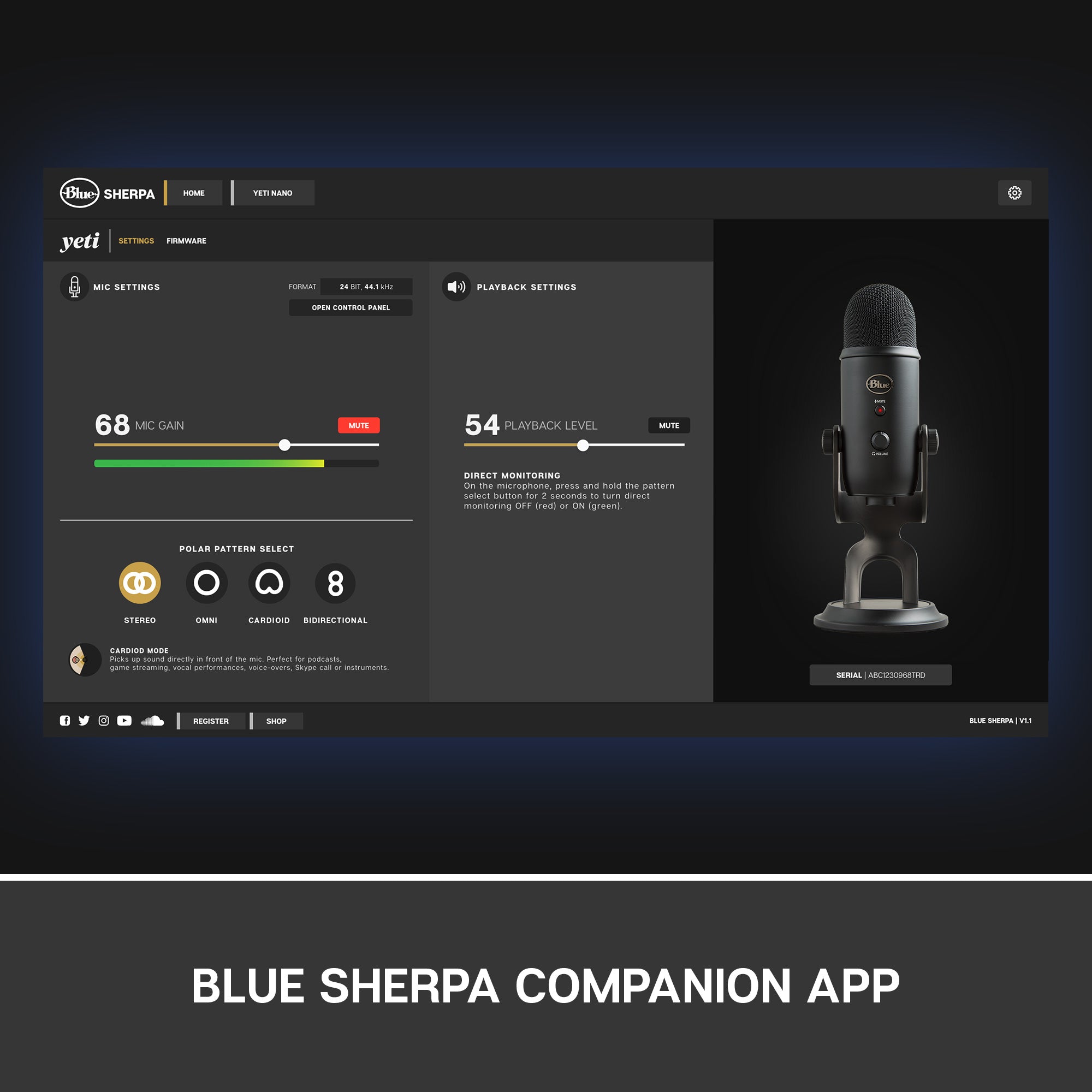 Refurbished - Blue Microphones 274 Yeticaster Professional Broadcast Bundle with Yeti USB Microphone, Radius III Shockmount and Compass Boom Arm