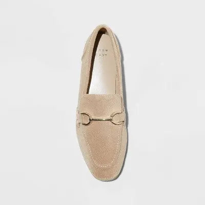 A New Day Women's Faux Leather Slip On Loafer Flats Almond Toe Memory Foam A New DayBullseye Deals