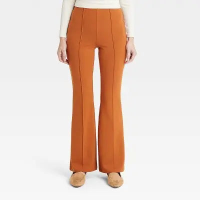 A New Day Women's Flare Curvy High Rise Pull-On Flare Leather Pants Stretch A New DayBullseye Deals