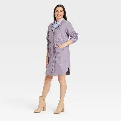 A New Day Women's Hooded Rain Coat - Water-Resistant, Full-Length, with Pockets A New DayBullseye Deals