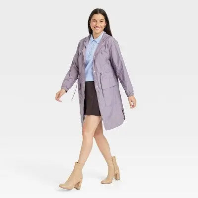 A New Day Women's Hooded Rain Coat - Water-Resistant, Full-Length, with Pockets A New DayBullseye Deals